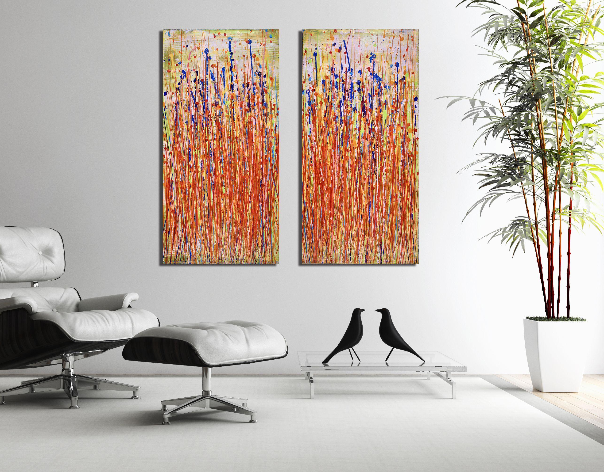 Frequenze scintillanti / Dittico, Pittura, Acrilico su tela - Painting di Nestor Toro