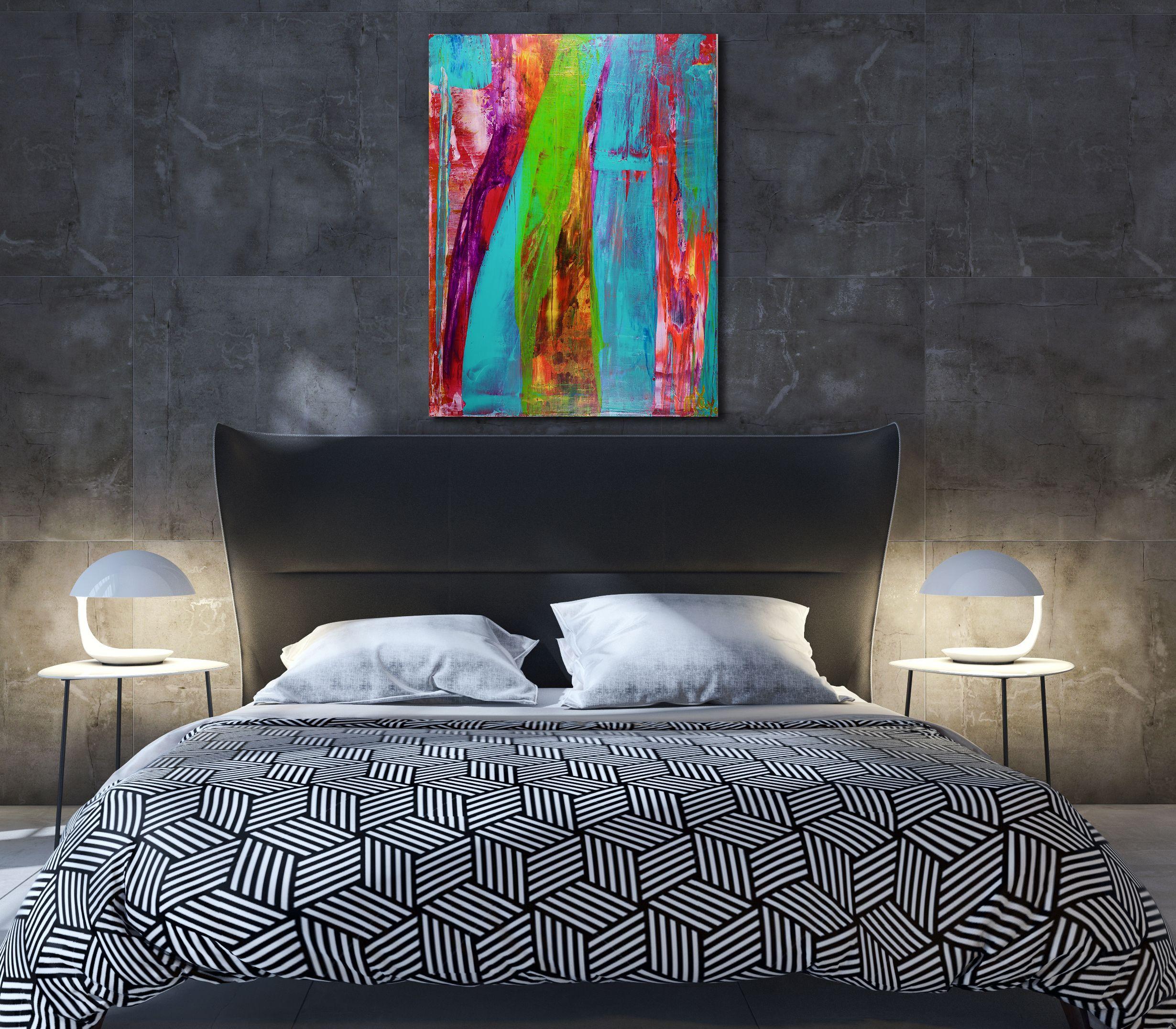 Albero che cade silenzioso, Pittura, Acrilico su tela - Abstract Painting Grigio di Nestor Toro