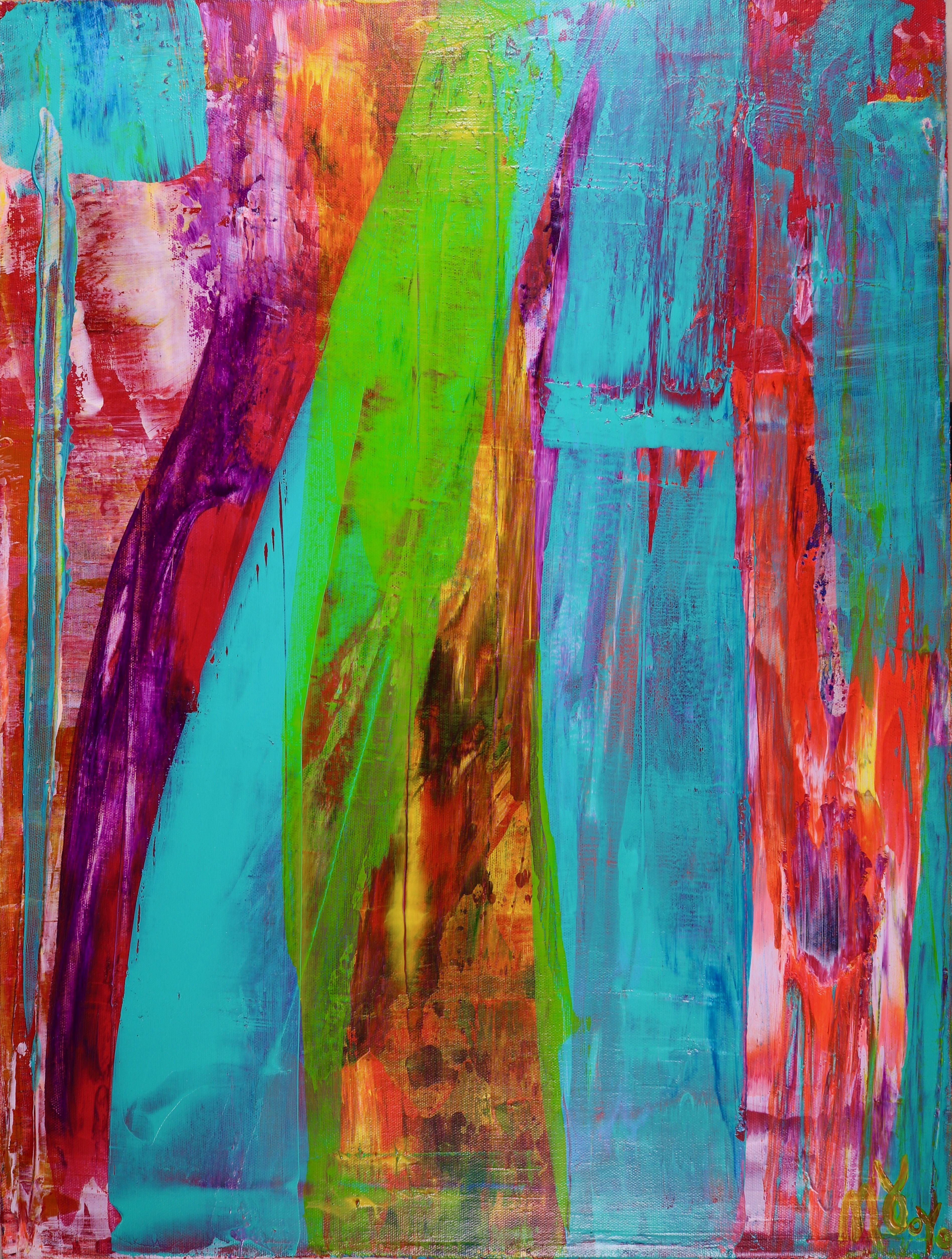 Abstract Painting di Nestor Toro - Albero che cade silenzioso, Pittura, Acrilico su tela