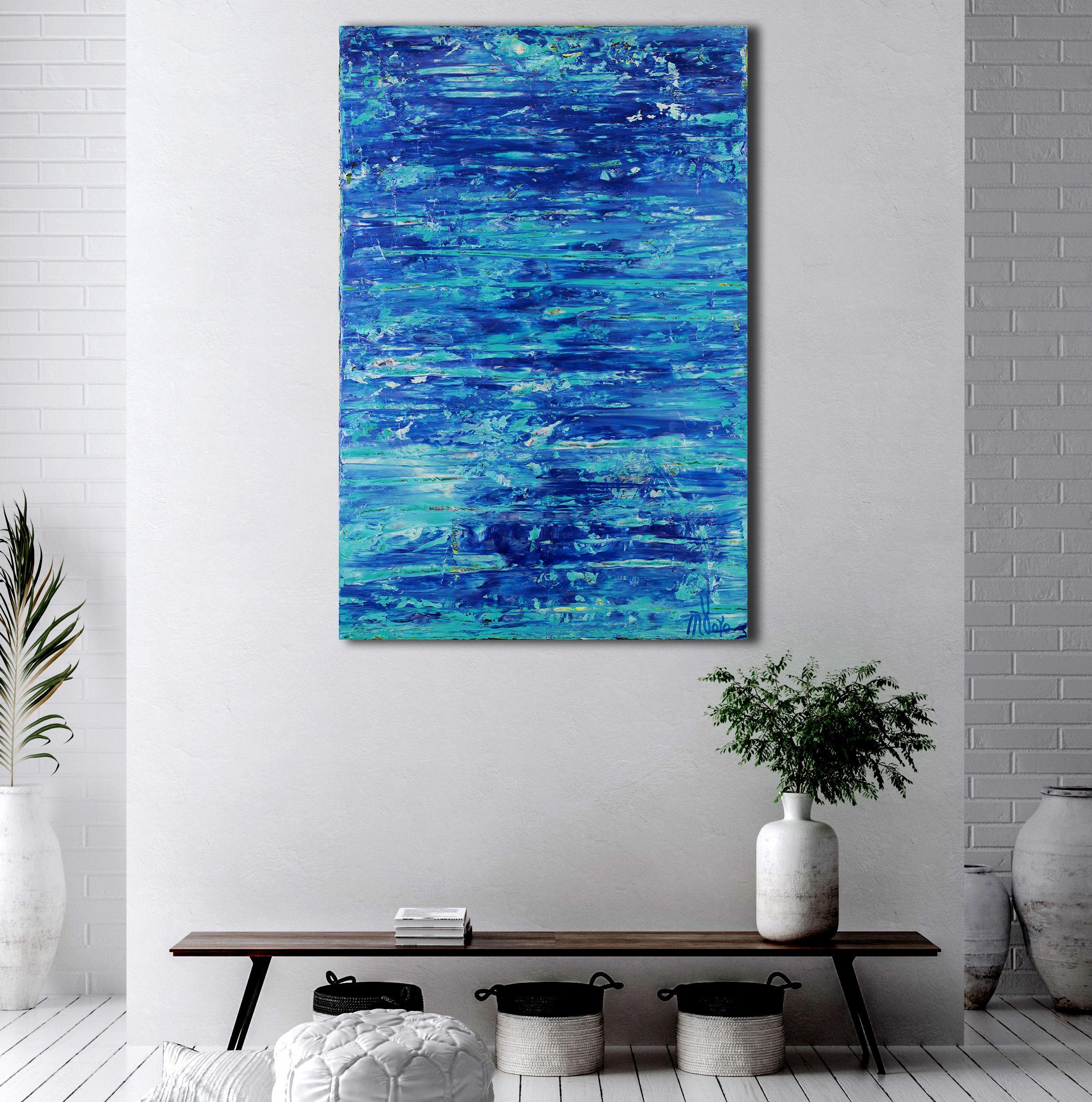Sky Deep (2022), Painting, Acrylic on Canvas - Blue Abstract Painting by Nestor Toro