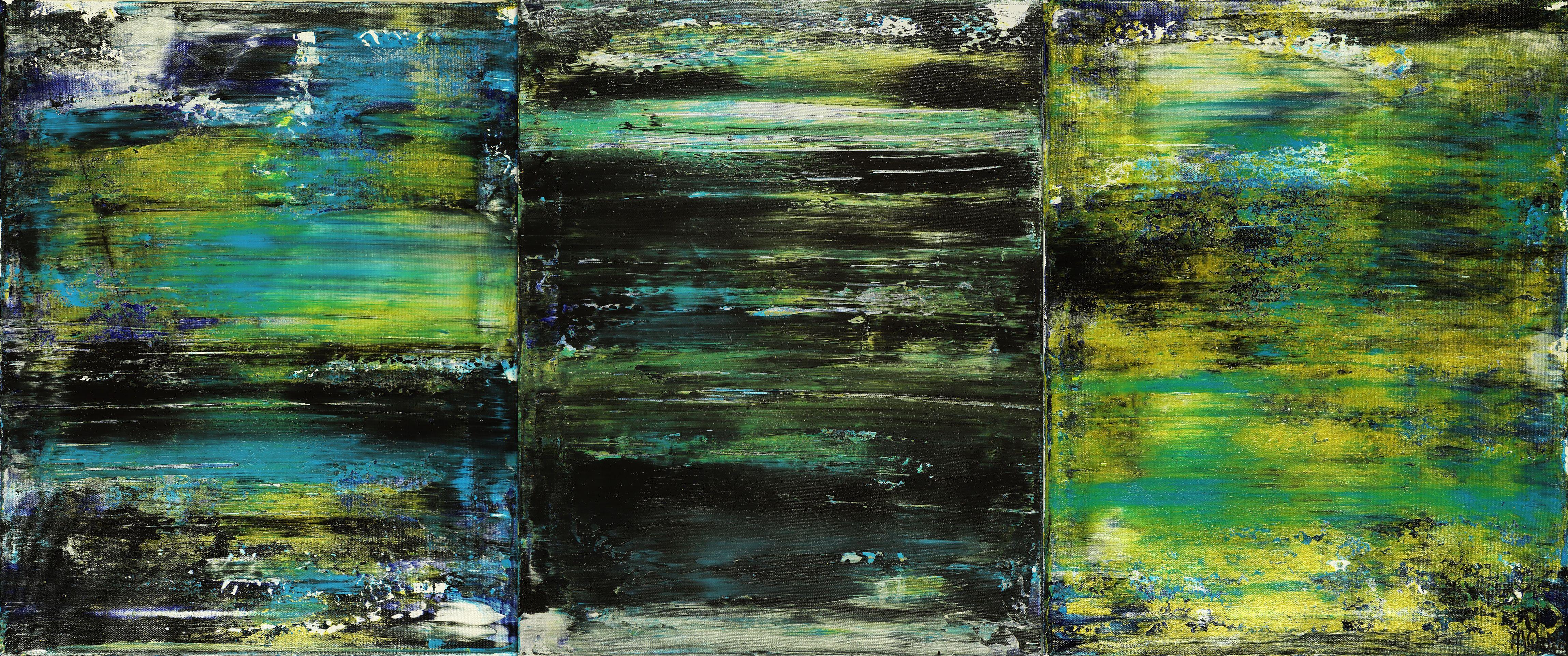 Abstract Painting di Nestor Toro - Il cielo che cammina sul terreno, Pittura, Acrilico su tela