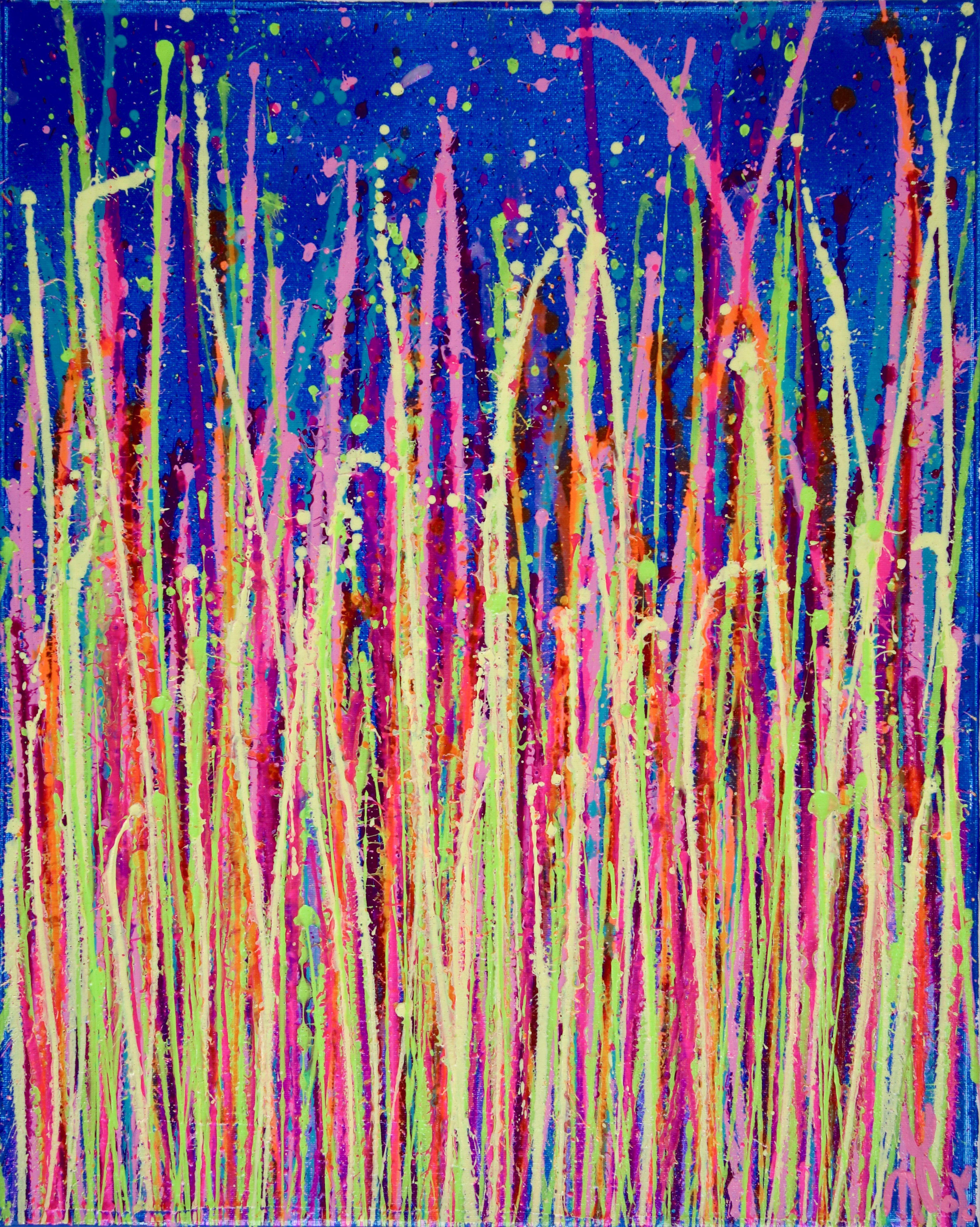 Nestor Toro Abstract Painting - Small Vibrations (Blinding Lights), Painting, Acrylic on Canvas