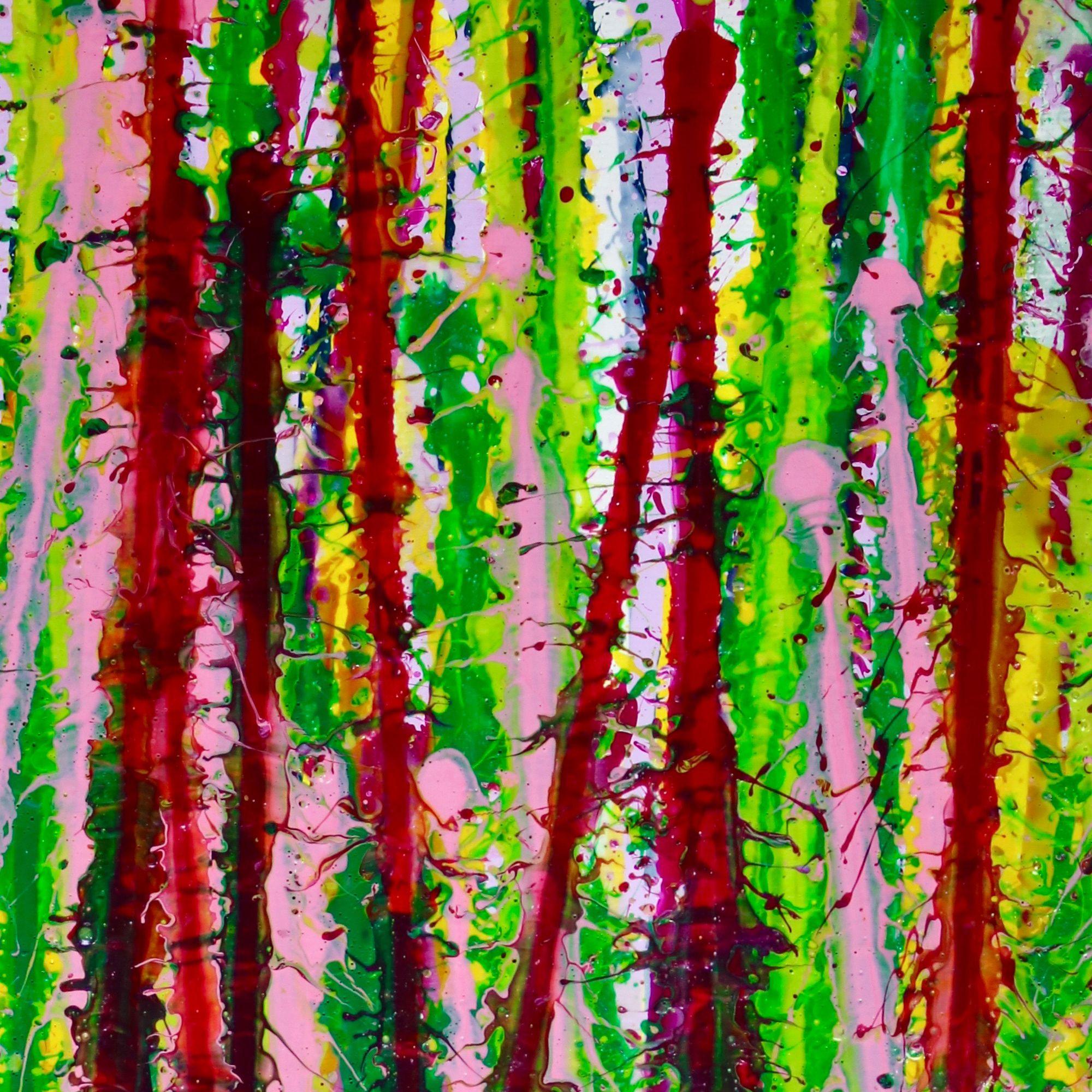 Pequeñas vibraciones (Oda al verde), Pintura, Acrílico sobre lienzo - Painting Abstracto de Nestor Toro