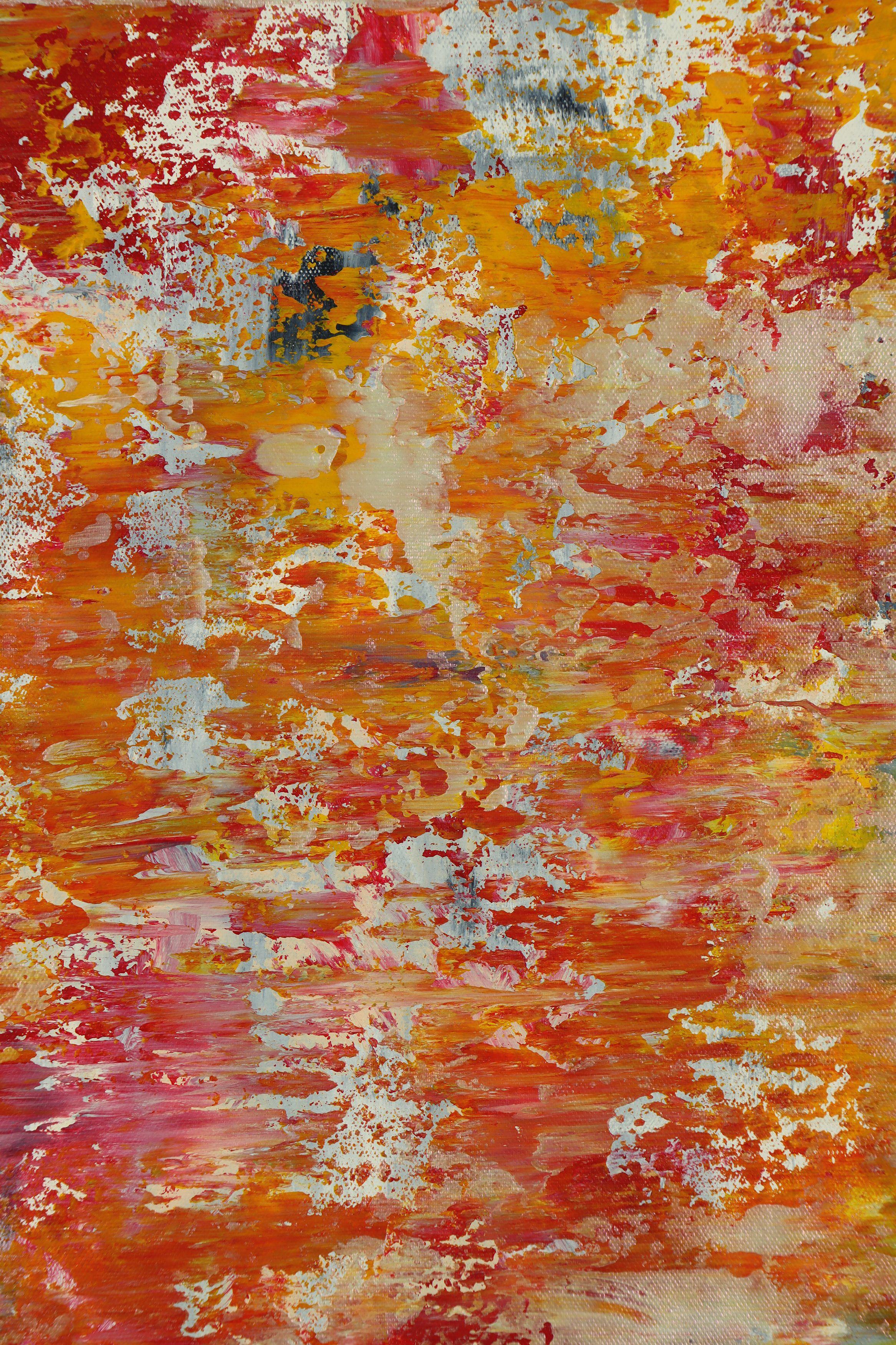 Somewhere in Between (Orange refractions), Painting, Acrylic on Canvas For Sale 1