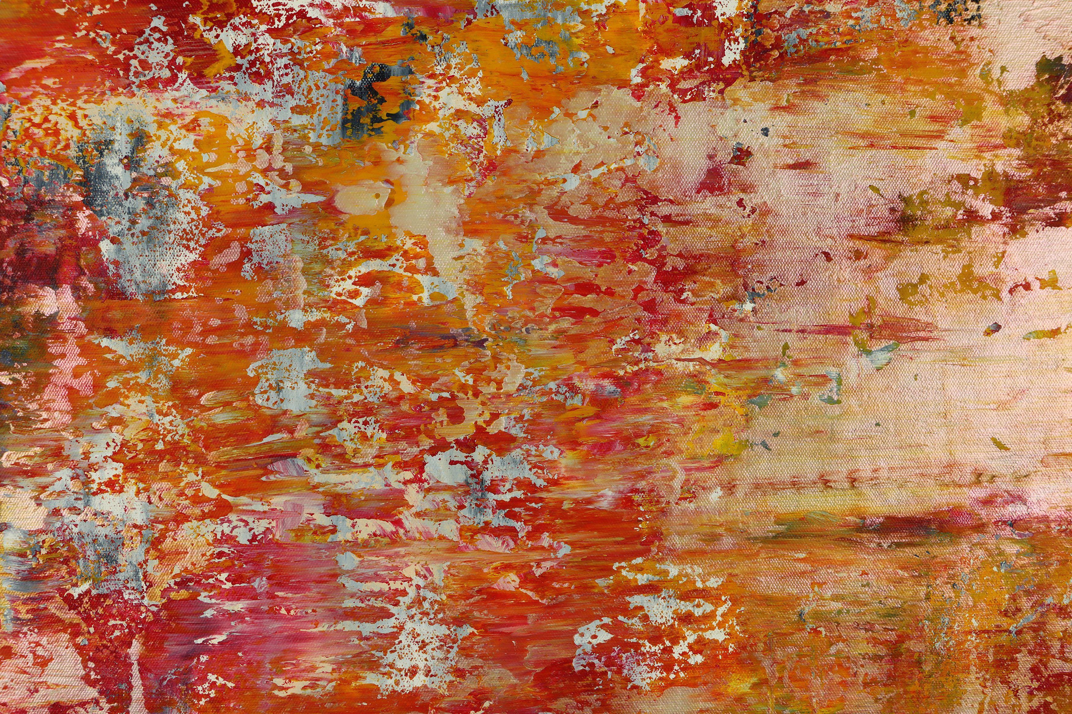 Somewhere in Between (Orange refractions), Painting, Acrylic on Canvas For Sale 2
