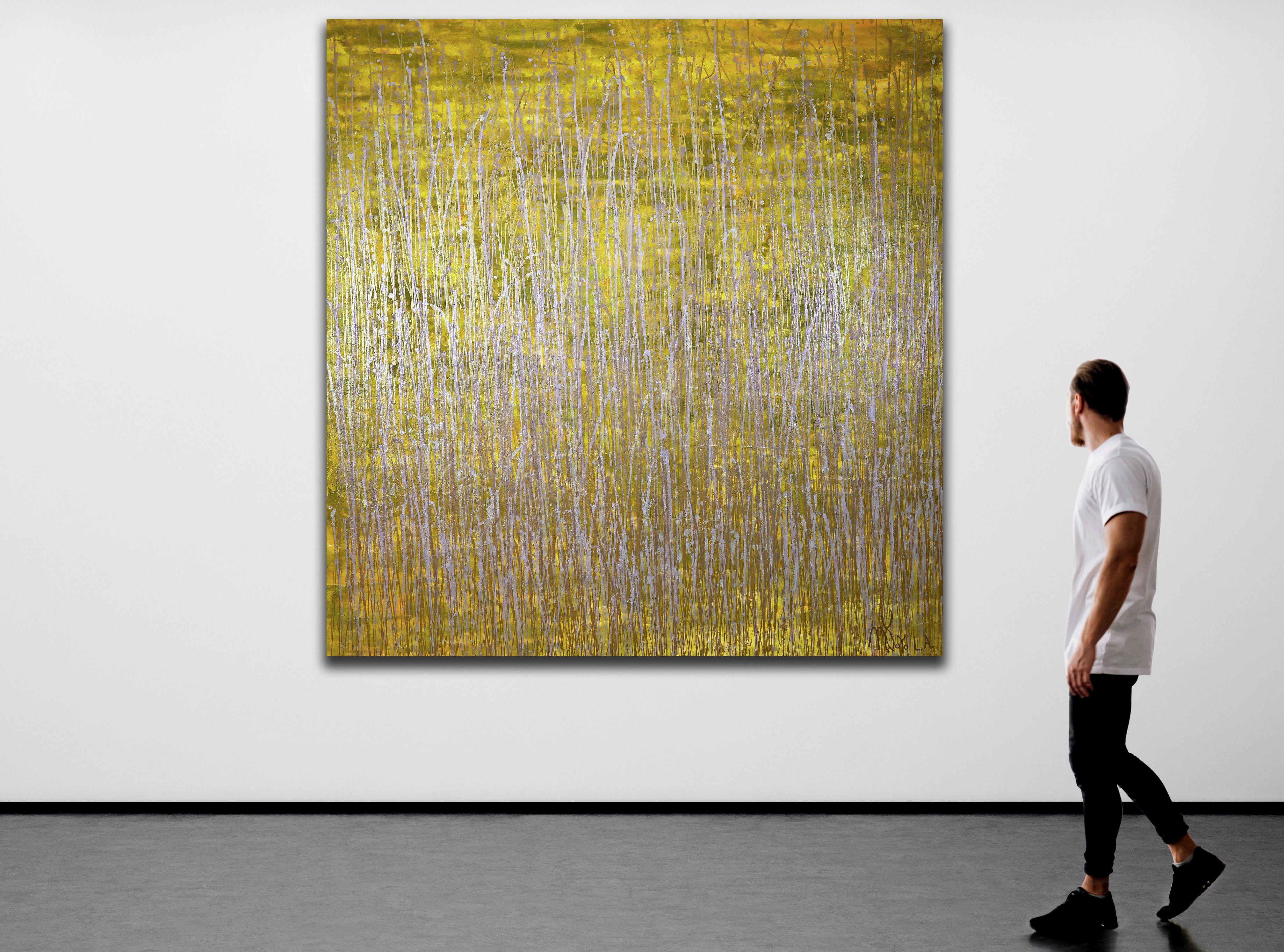 Somewhere in Between (Yellow and Gold), Pittura, Acrilico su tela - Painting di Nestor Toro