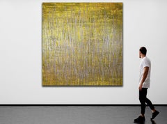 En algún lugar intermedio (amarillo y dorado), Pintura, Acrílico sobre lienzo