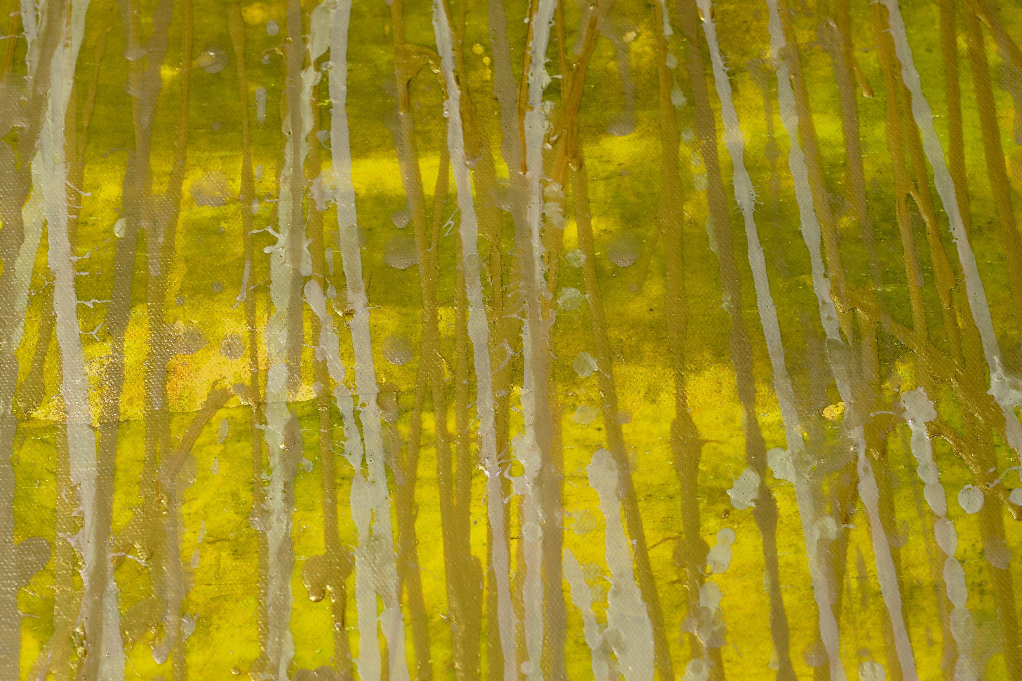 Somewhere in Between (Yellow and Gold), Pittura, Acrilico su tela - Painting Astratto di Nestor Toro