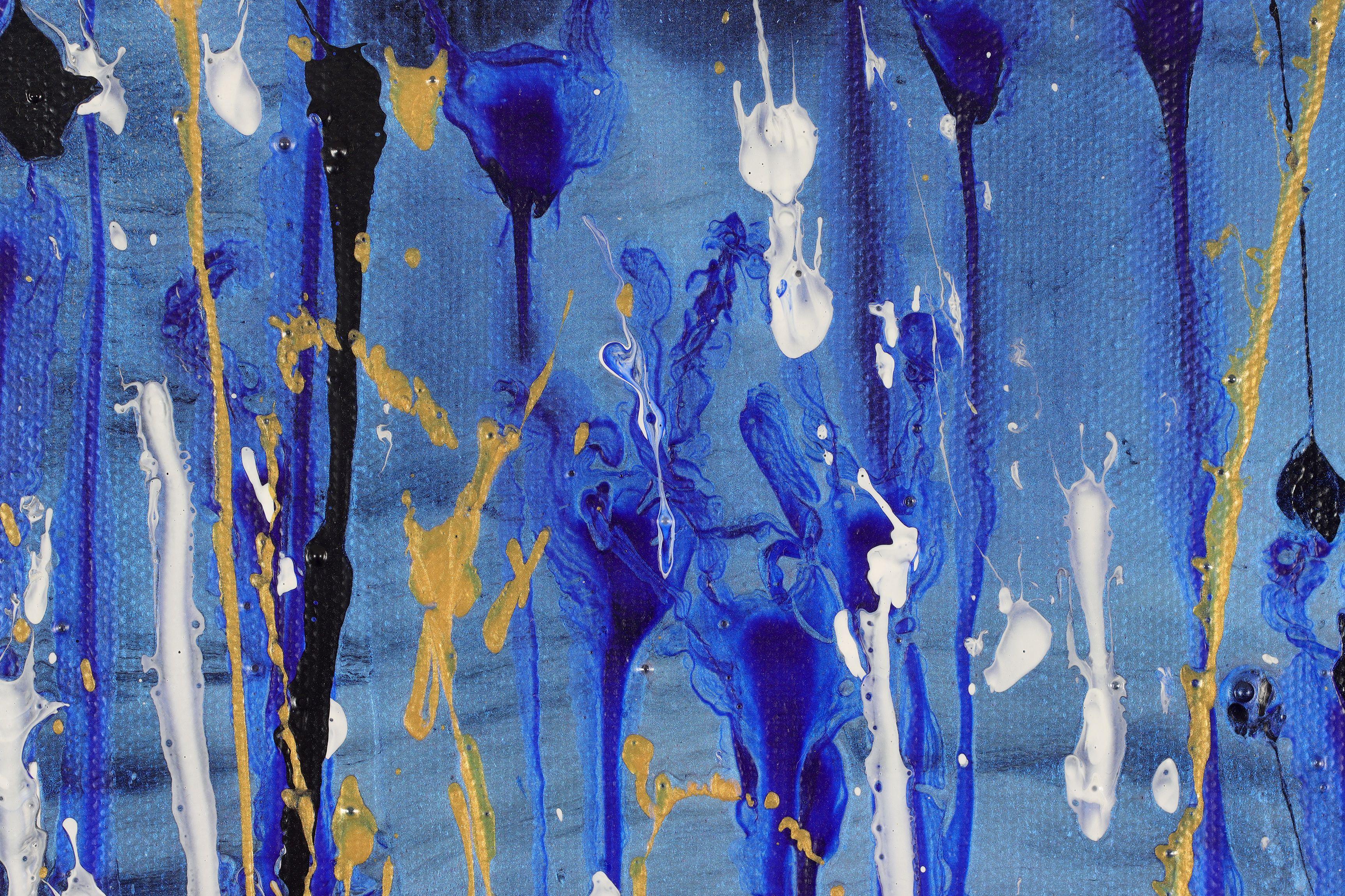 Scintille (sopra il blu iridescente), Pittura, Acrilico su tela - Painting di Nestor Toro