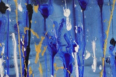 Sparks (Over Iridescent Blue), Painting, Acrylic on Canvas