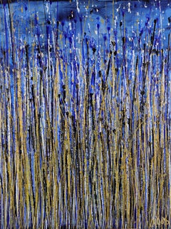 Sparks (Over Iridescent Blue), Painting, Acrylic on Canvas