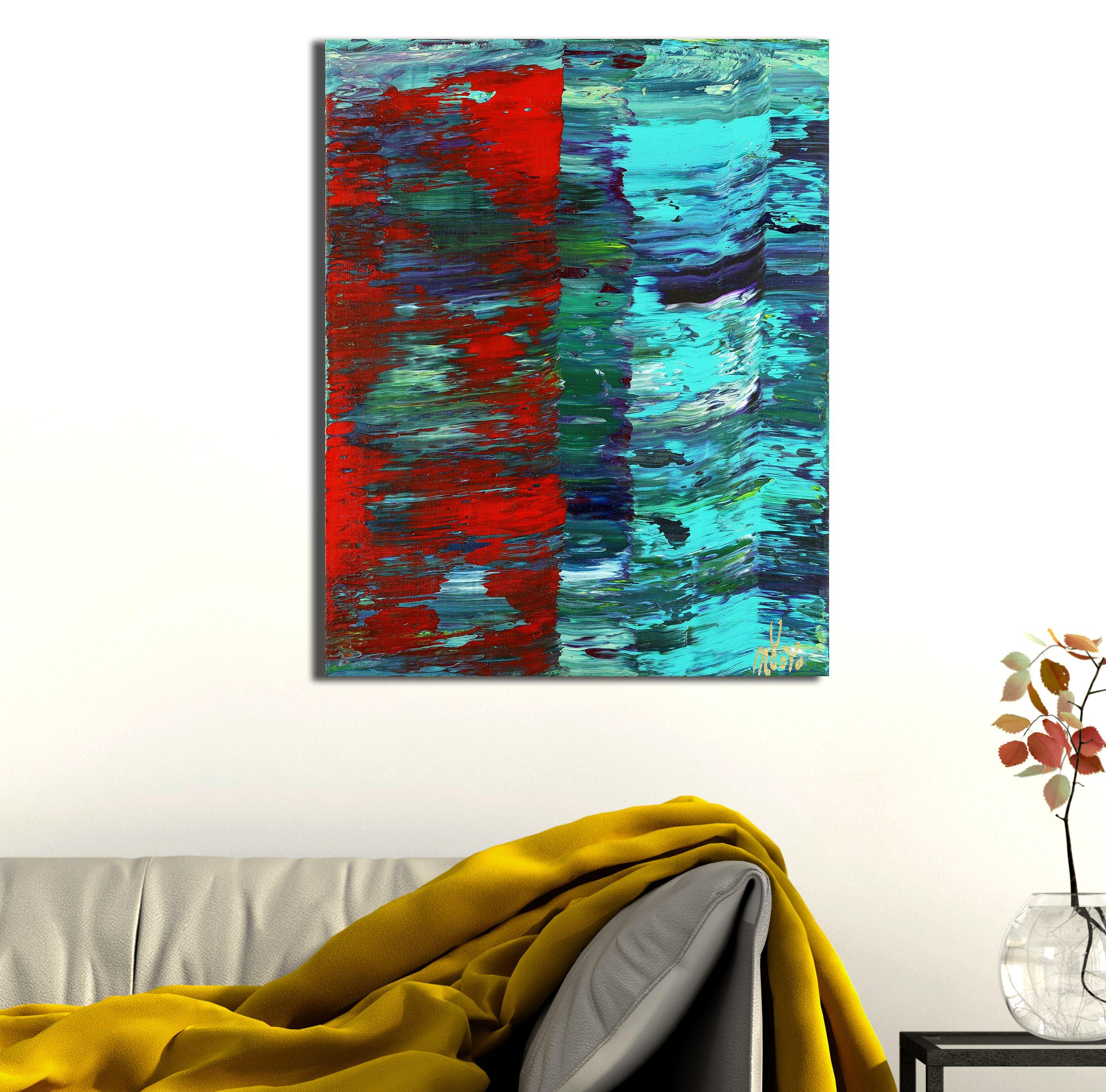 panorama fendu 4 (Action divisée), peinture, acrylique sur toile - Painting de Nestor Toro
