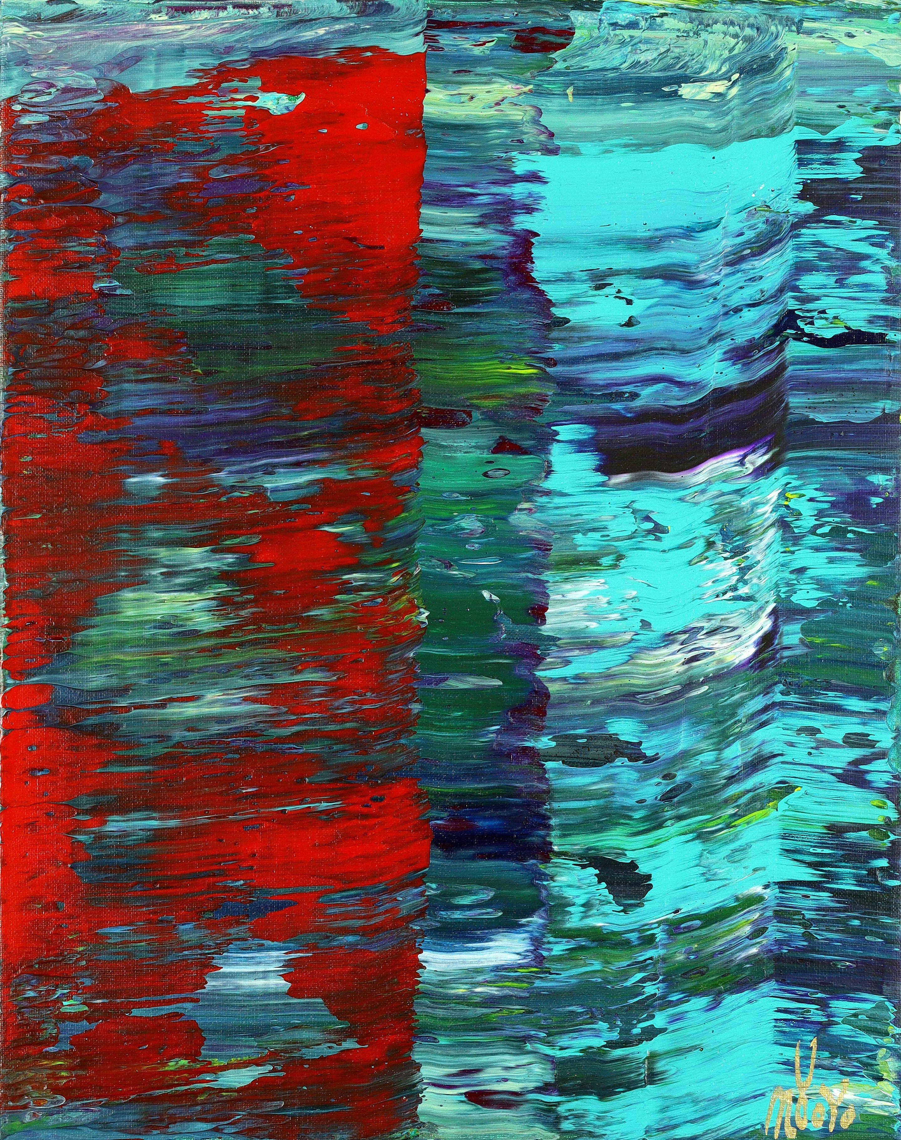Abstract Painting Nestor Toro - panorama fendu 4 (Action divisée), peinture, acrylique sur toile