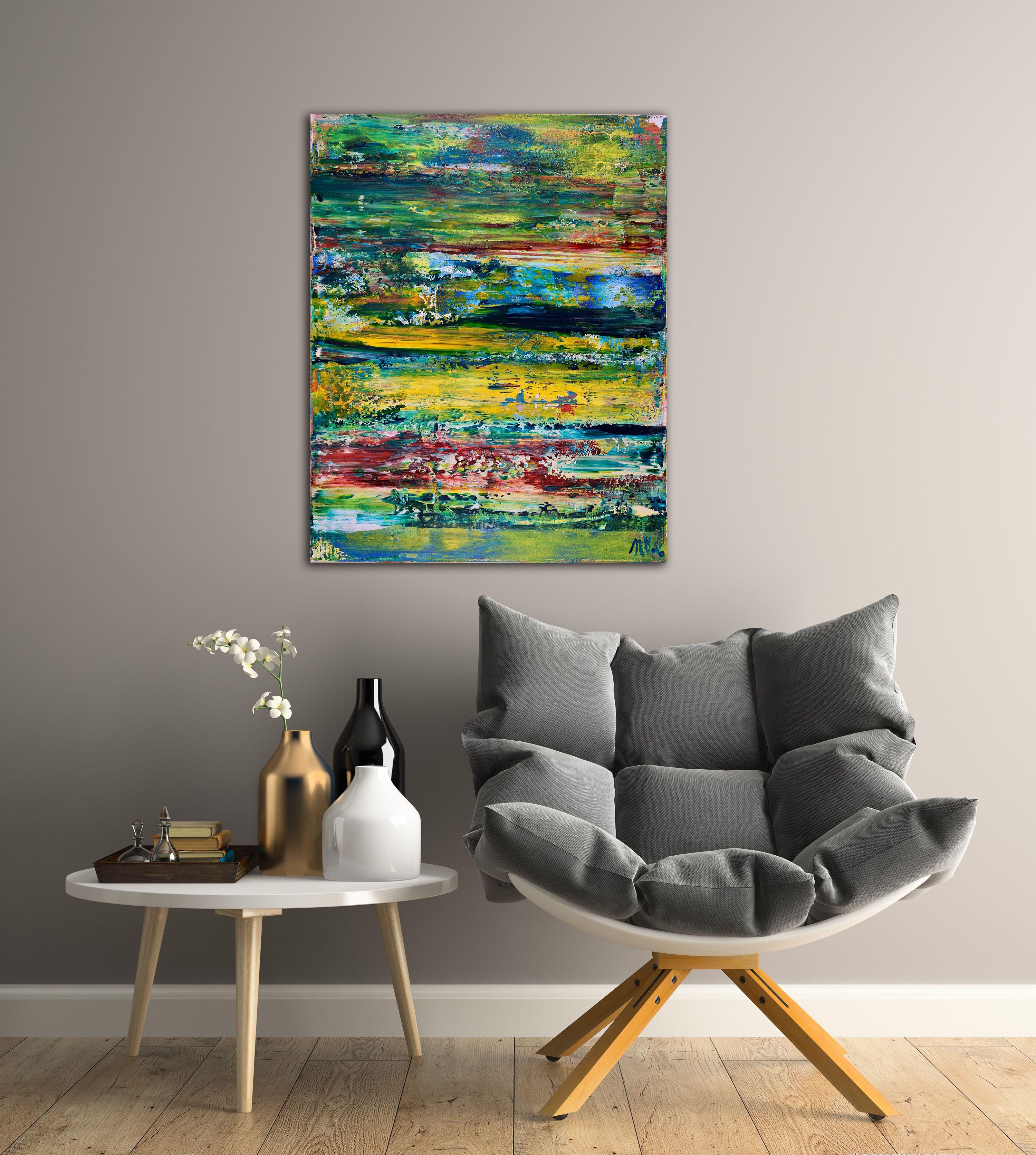 Fantasía espontánea, Pintura, Acrílico sobre lienzo - Abstract Painting Gris de Nestor Toro