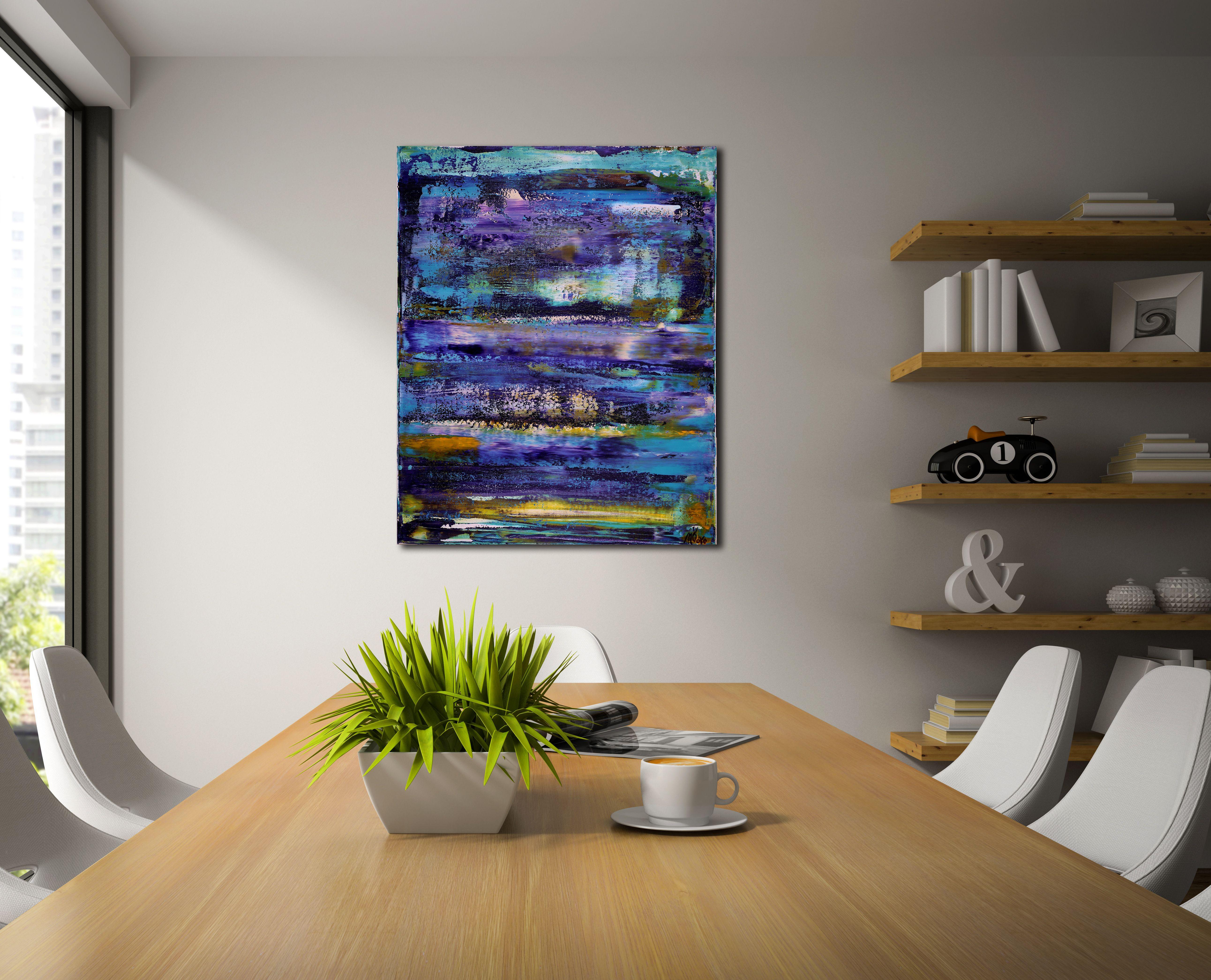 Fantasia spontanea viola, Pittura, Acrilico su tela - Painting di Nestor Toro