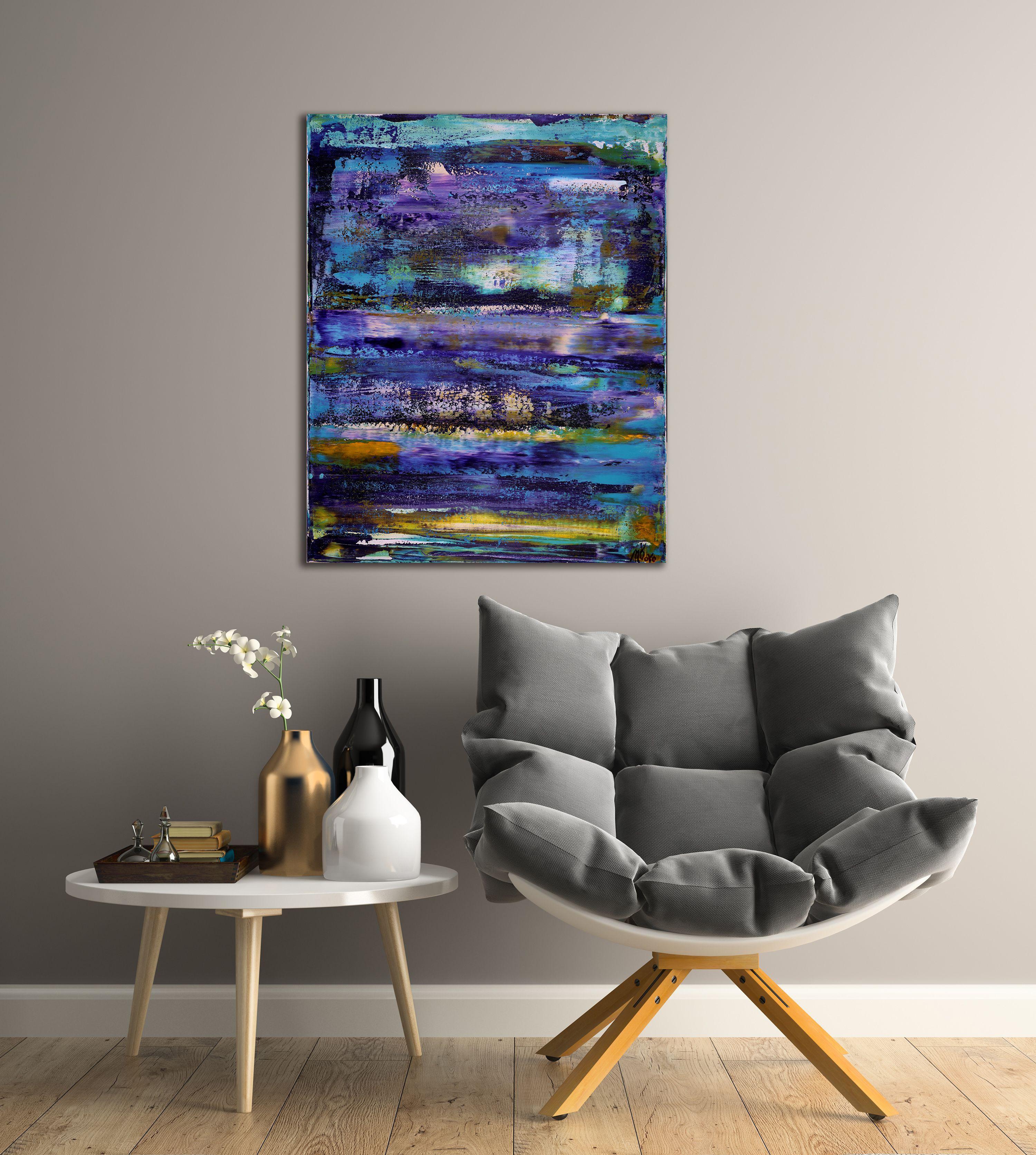 Fantasia spontanea viola, Pittura, Acrilico su tela - Abstract Painting Viola di Nestor Toro