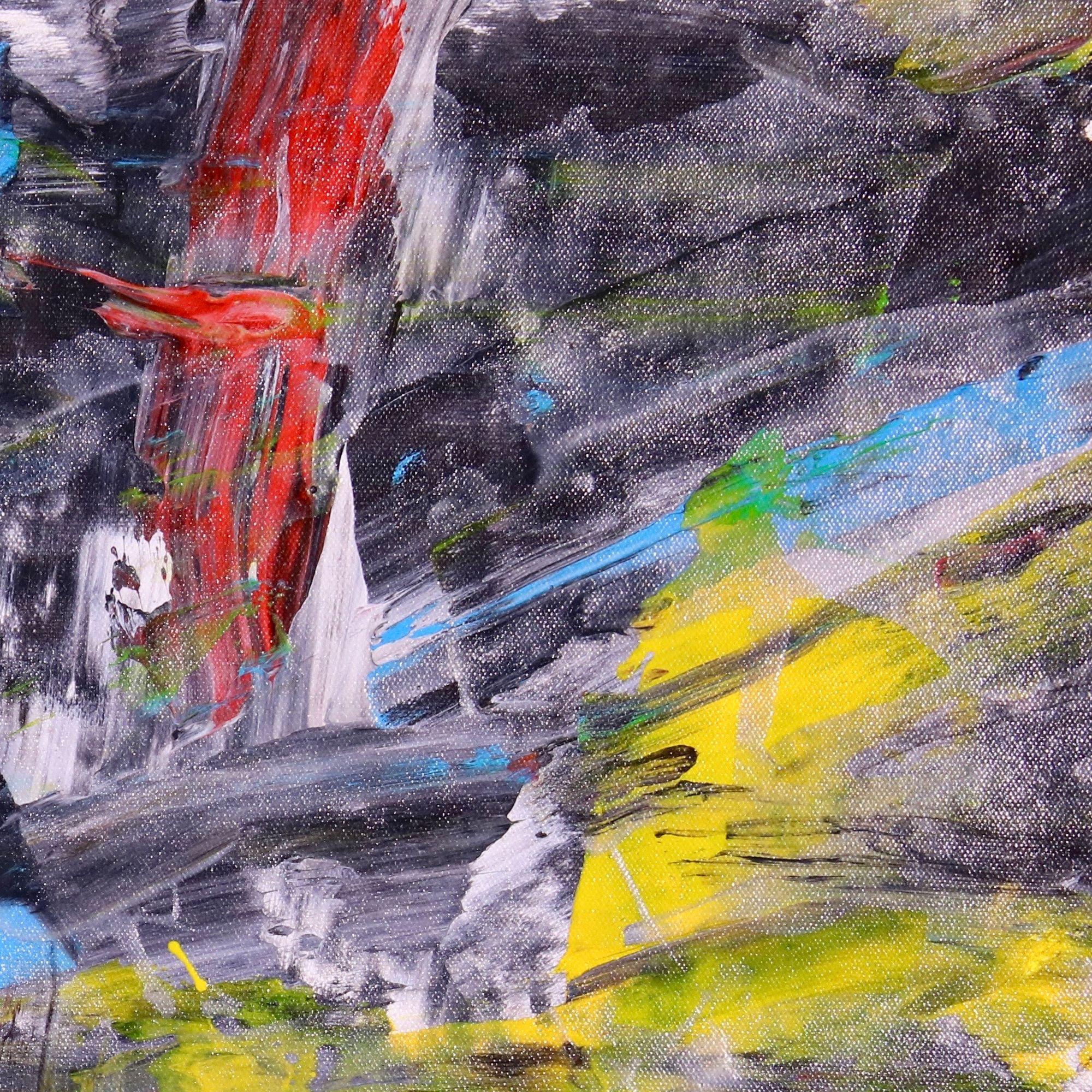 DICHIARAZIONE SPONTANEA, Pittura, Acrilico su tela - Abstract Painting Grigio di Nestor Toro