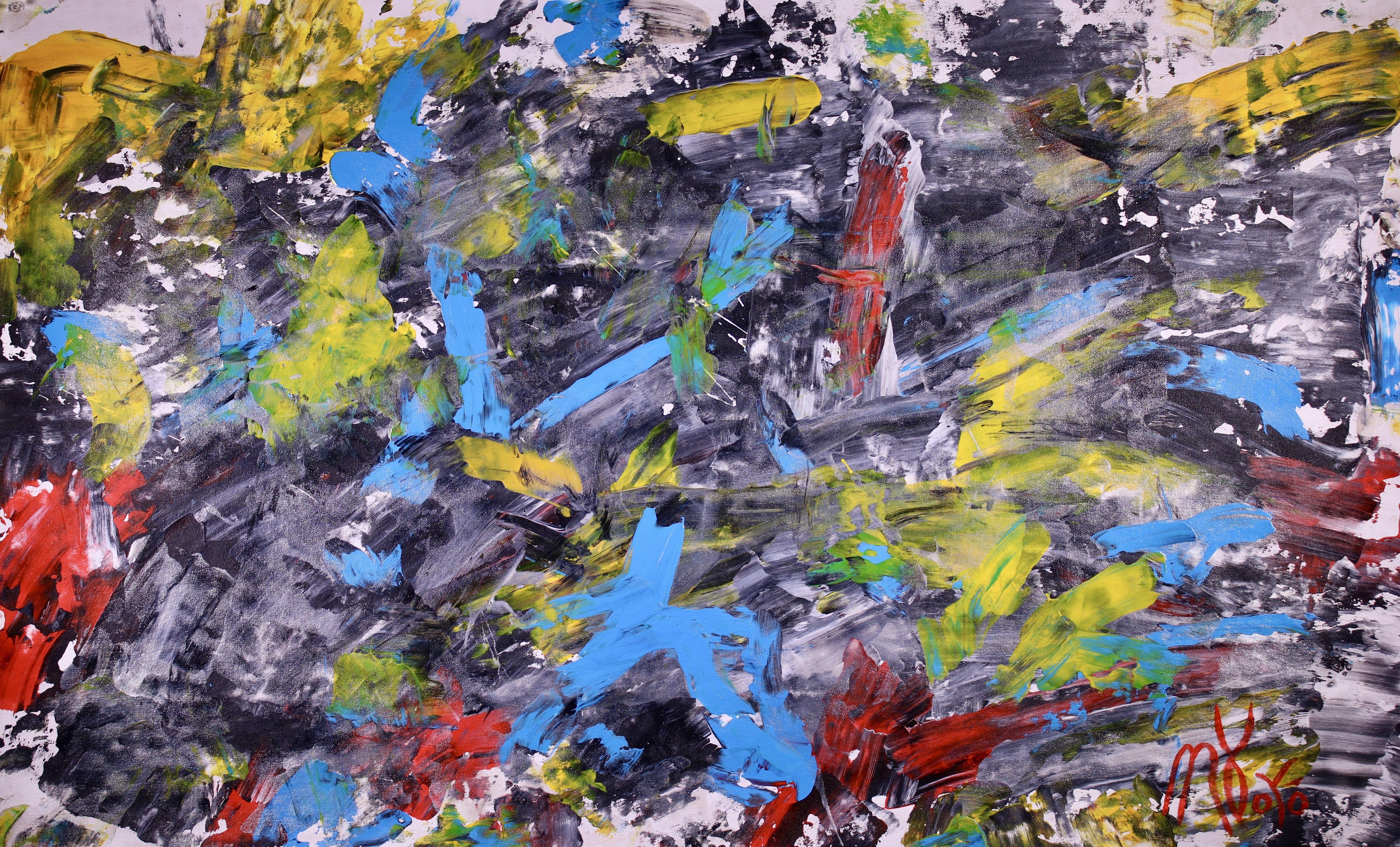 Abstract Painting di Nestor Toro - DICHIARAZIONE SPONTANEA, Pittura, Acrilico su tela