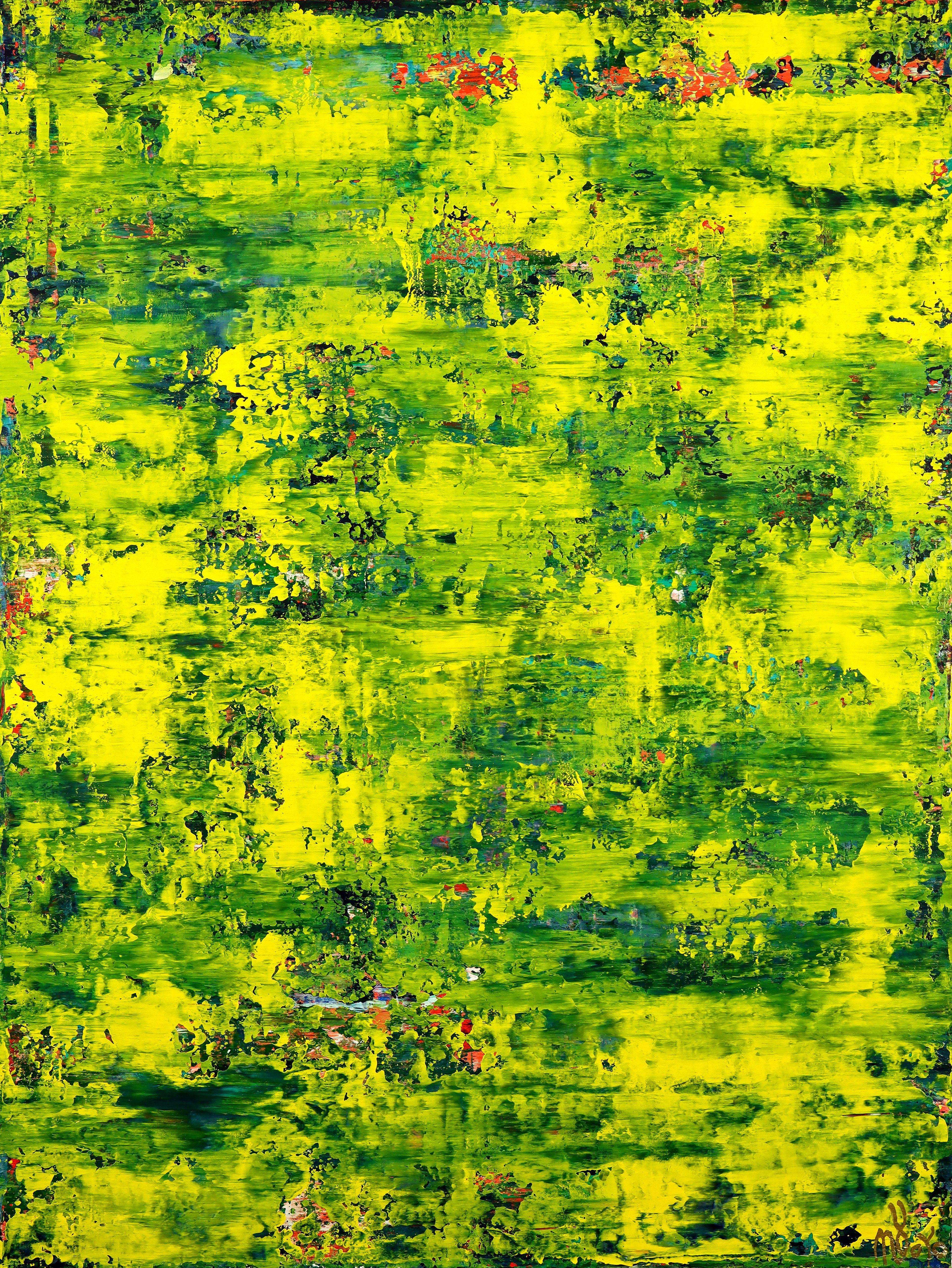 Abstract Painting di Nestor Toro - Barlume di primavera 2, Pittura, Acrilico su tela