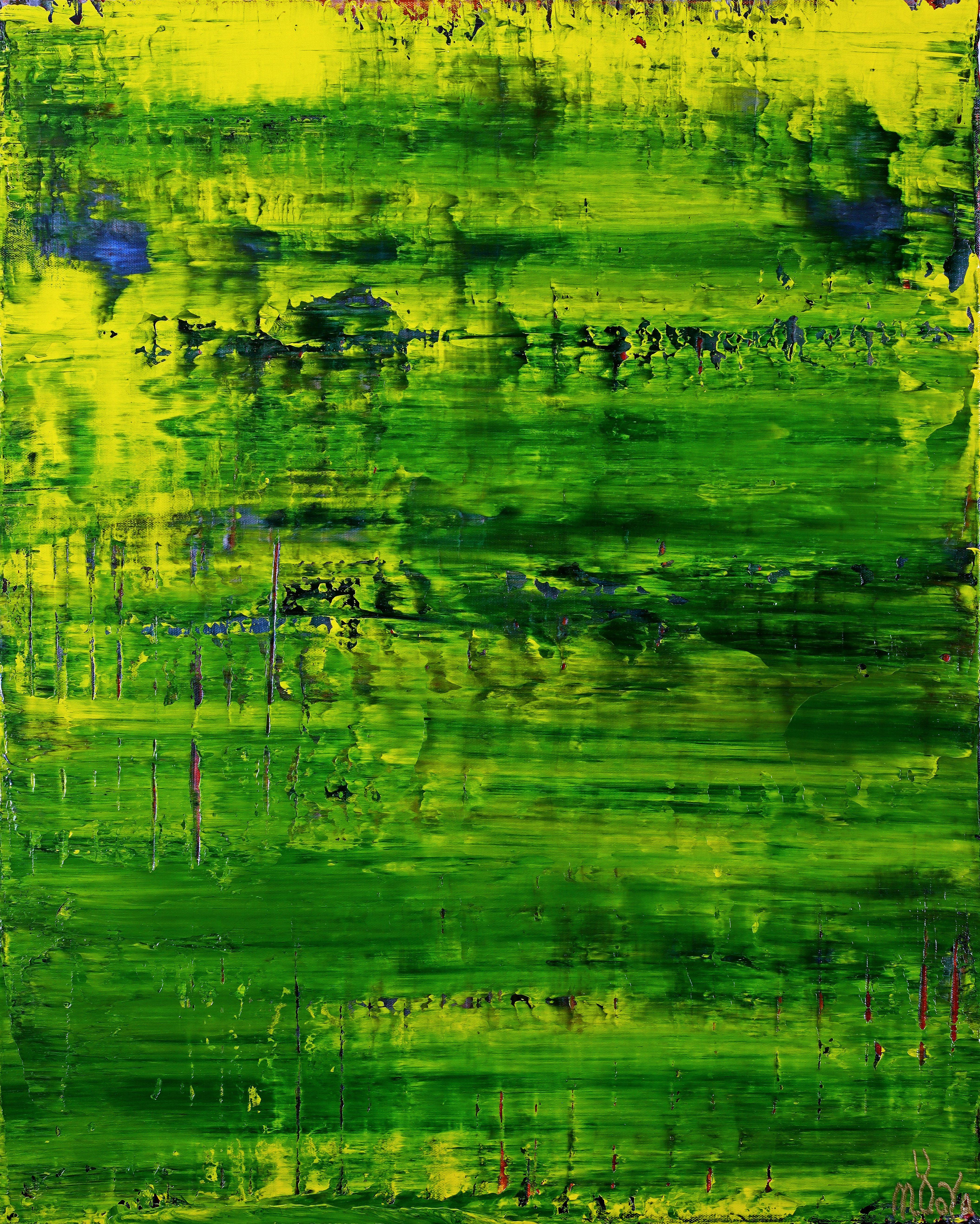 Abstract Painting di Nestor Toro - Barlume di primavera 3, Pittura, Acrilico su tela