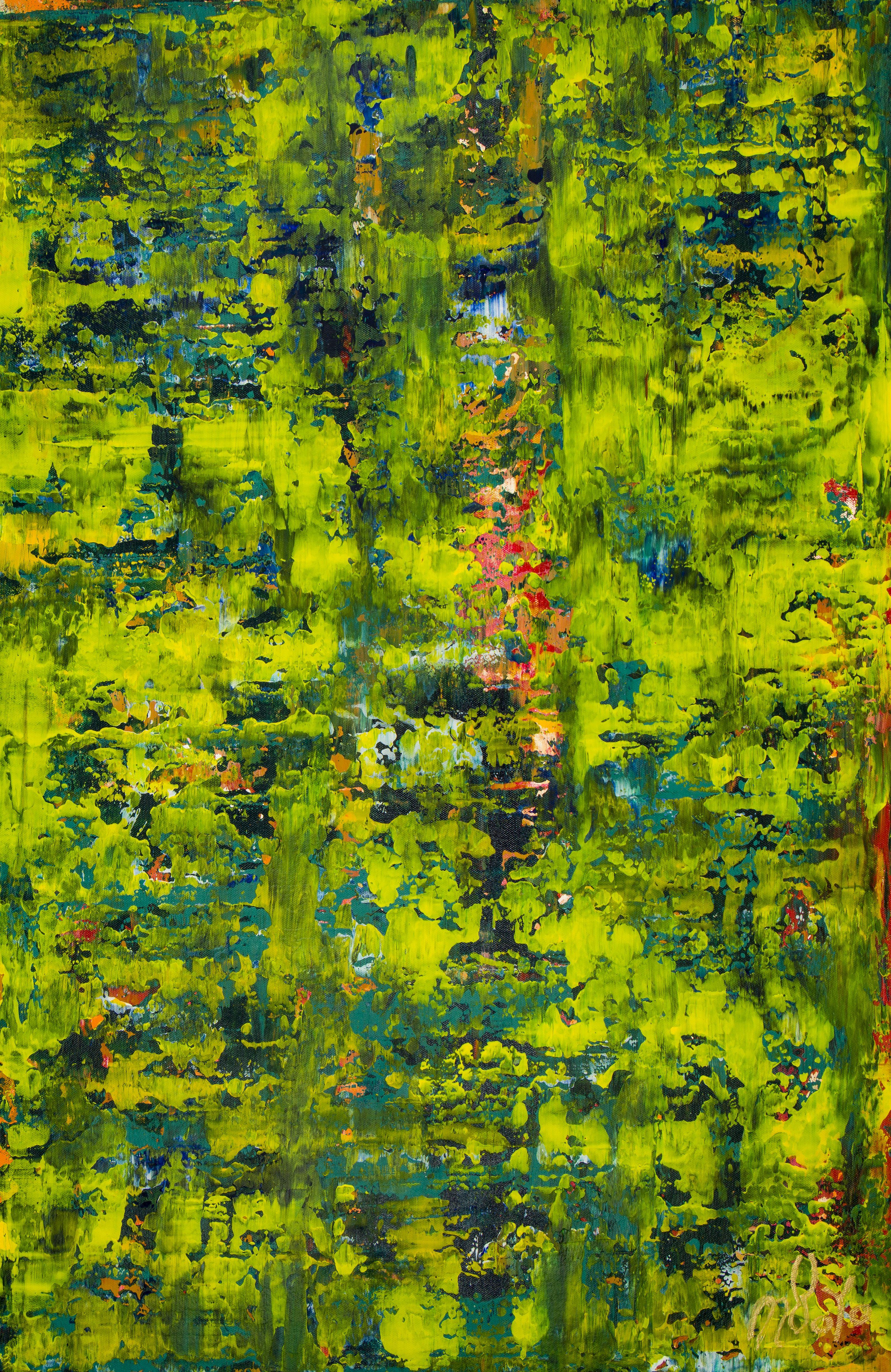 Abstract Painting di Nestor Toro - Barlume di primavera, Pittura, Acrilico su tela
