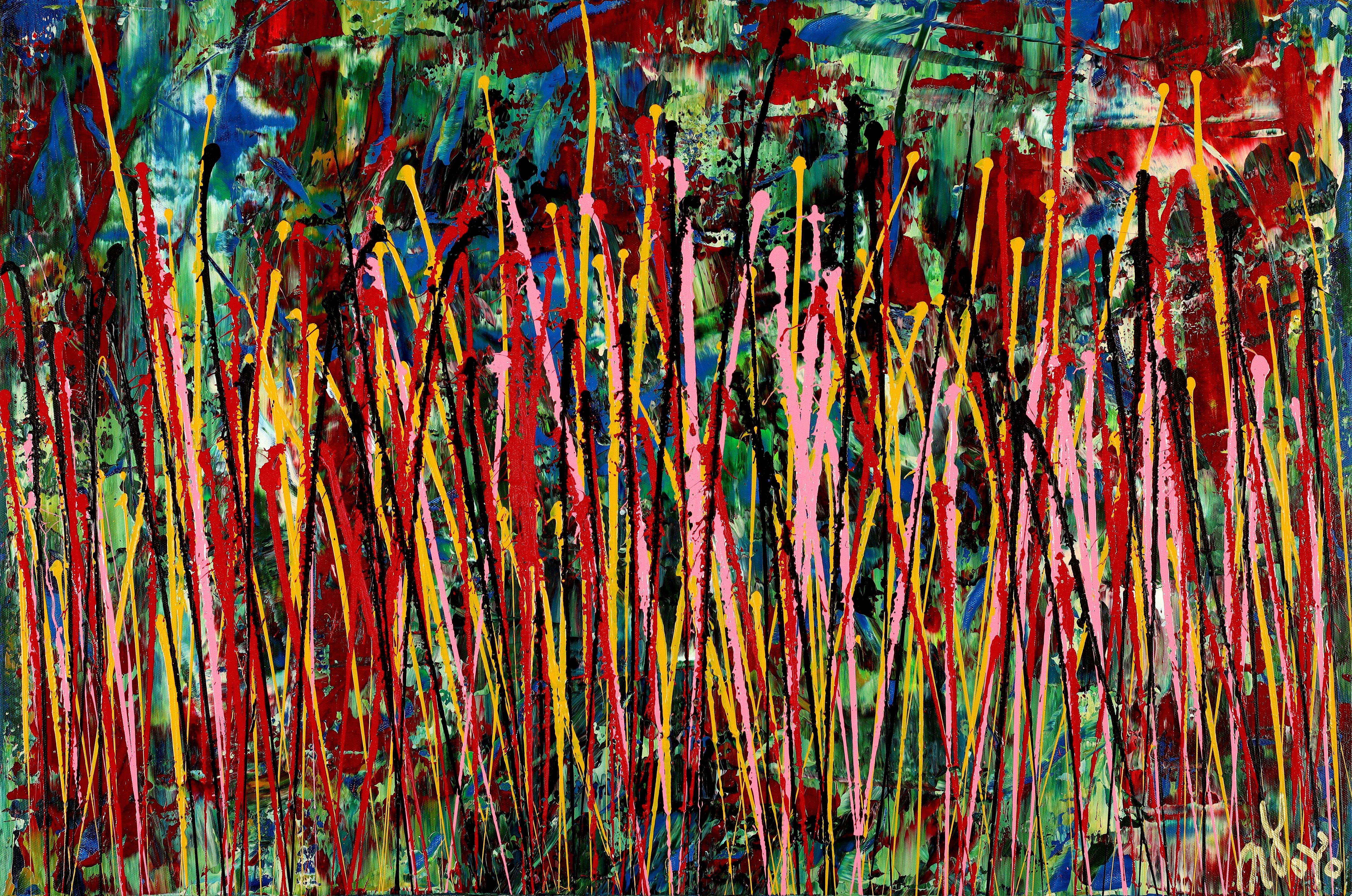 Nestor Toro Abstract Painting – Strange spectra 1, Gemälde, Acryl auf Leinwand