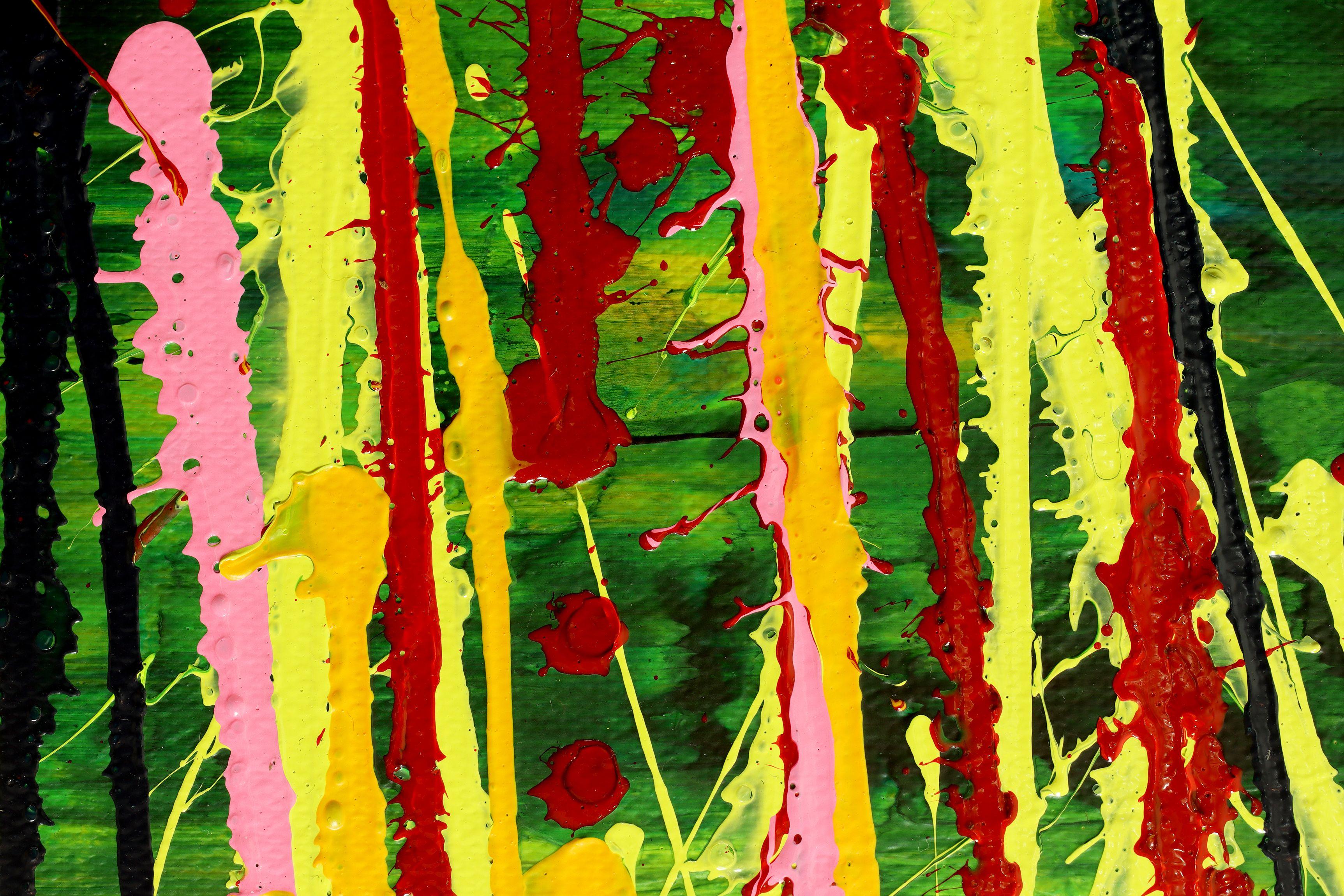 Strani spettri 2, Pittura, Acrilico su tela - Abstract Painting Nero di Nestor Toro