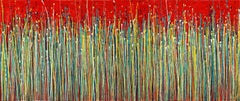 Strange Spectra 6 (Over Red) (2022), Gemälde, Acryl auf Leinwand