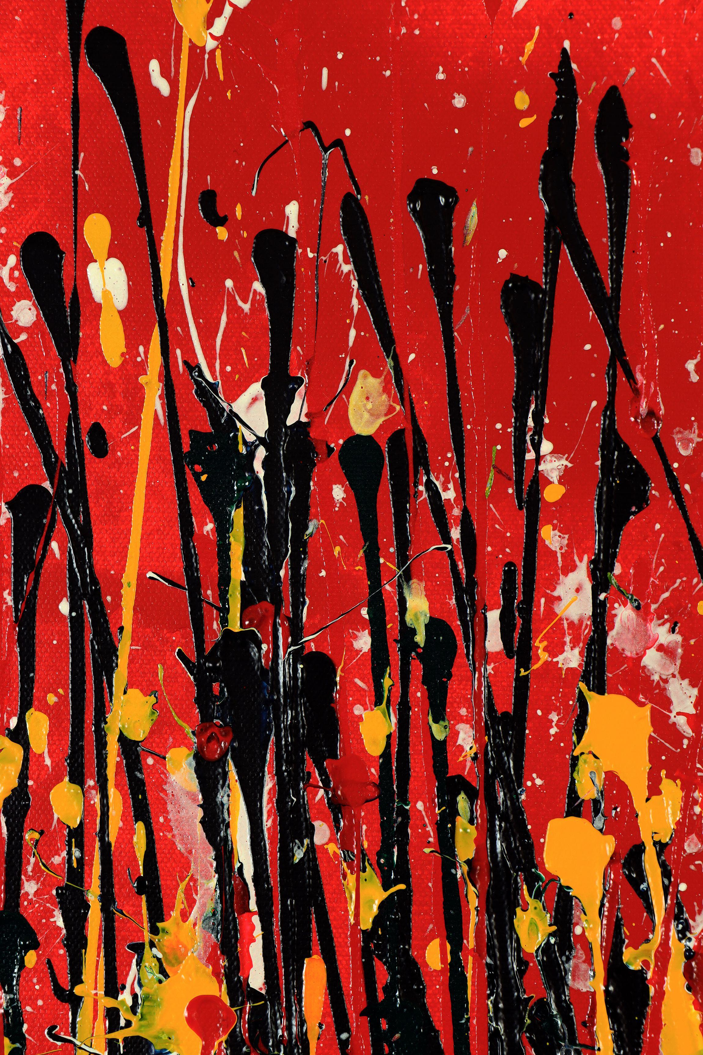 Strange Spectra 7 (Over Bright Red) (2022), Gemälde, Acryl auf Leinwand – Painting von Nestor Toro