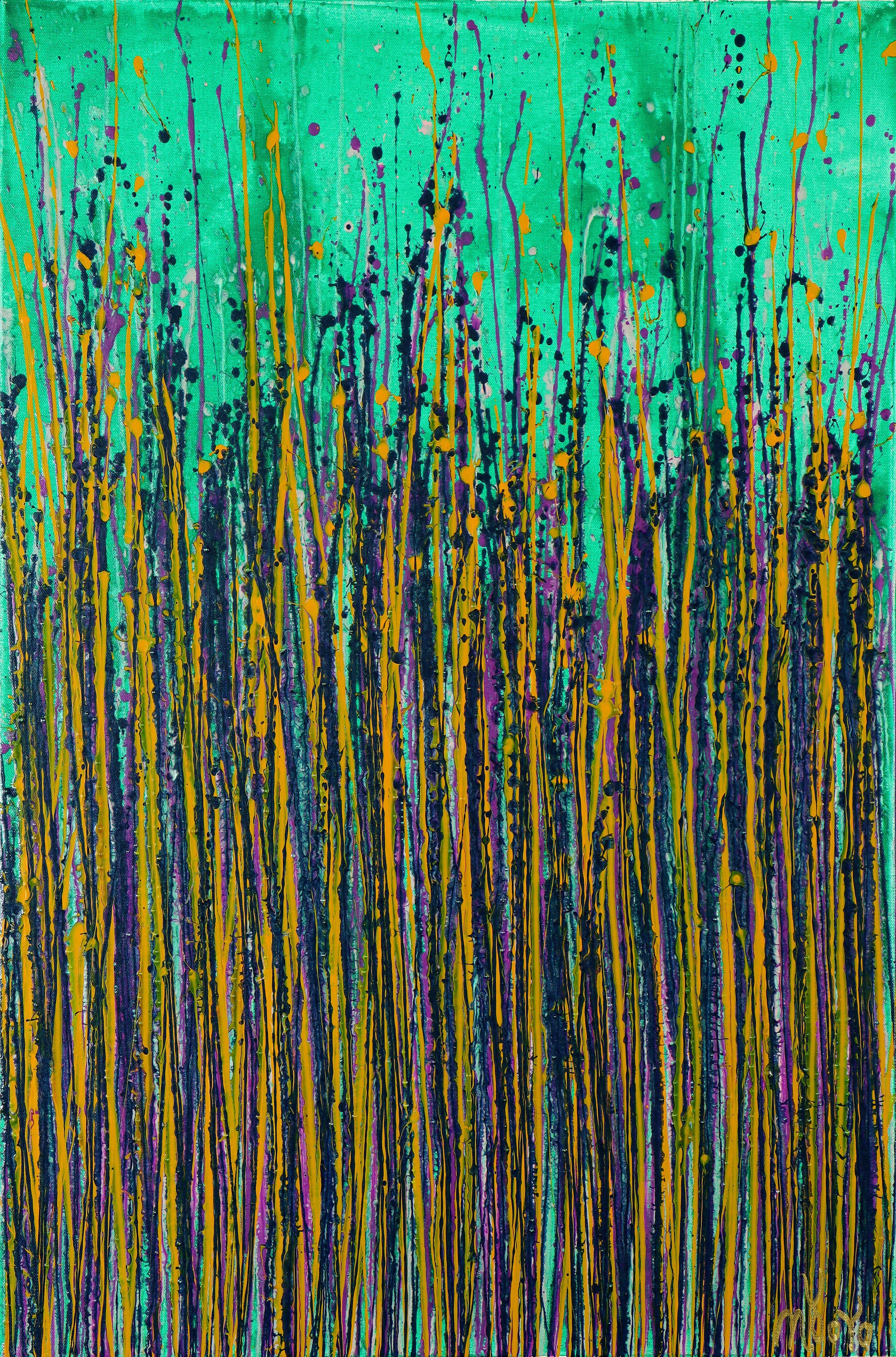 Nestor Toro Abstract Painting – Strange Spectra 9 (Smaragdgrün), Gemälde, Acryl auf Leinwand