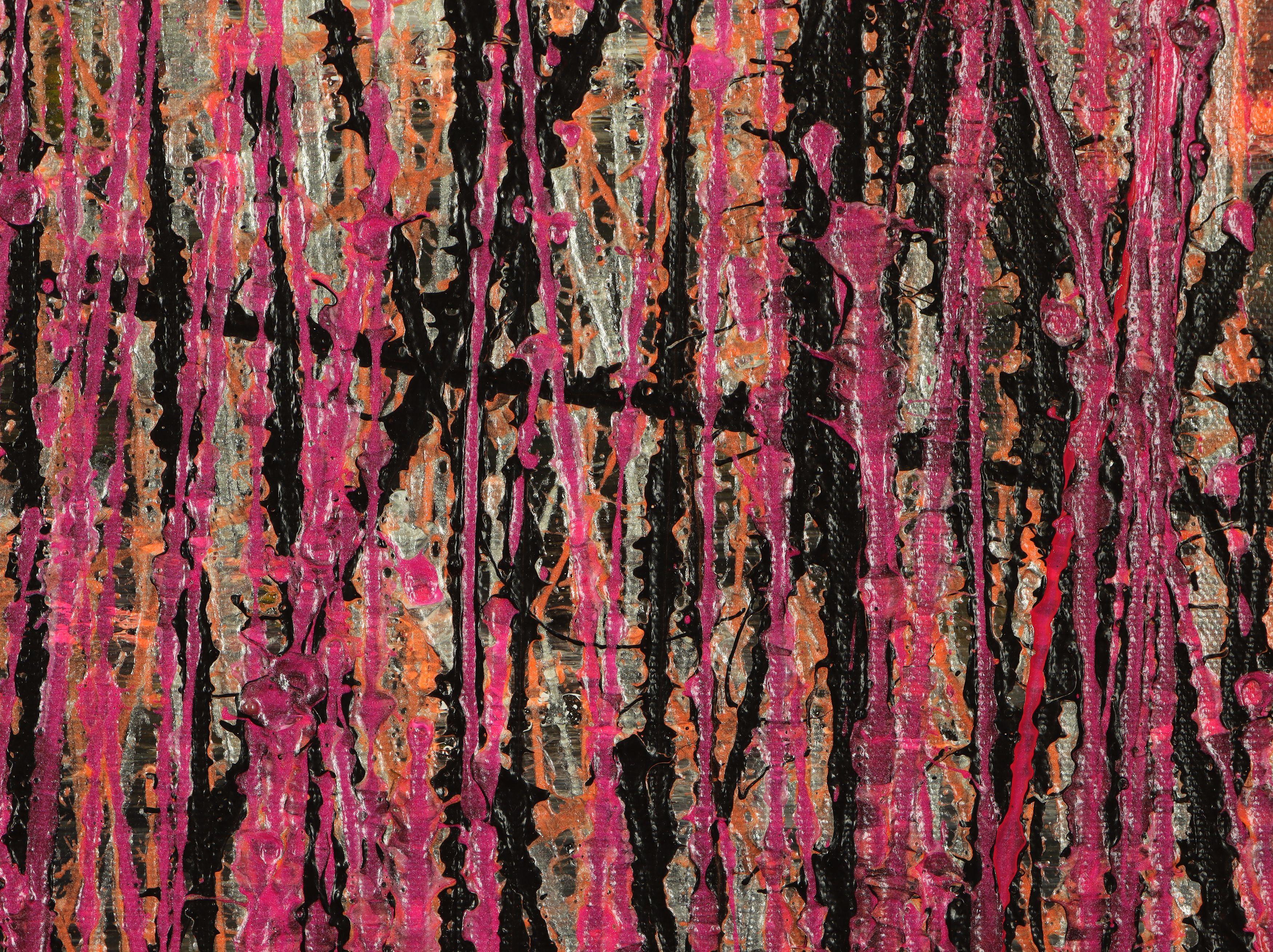 Sudden pink storm, Painting, Acrylic on Canvas - Brown Abstract Painting by Nestor Toro