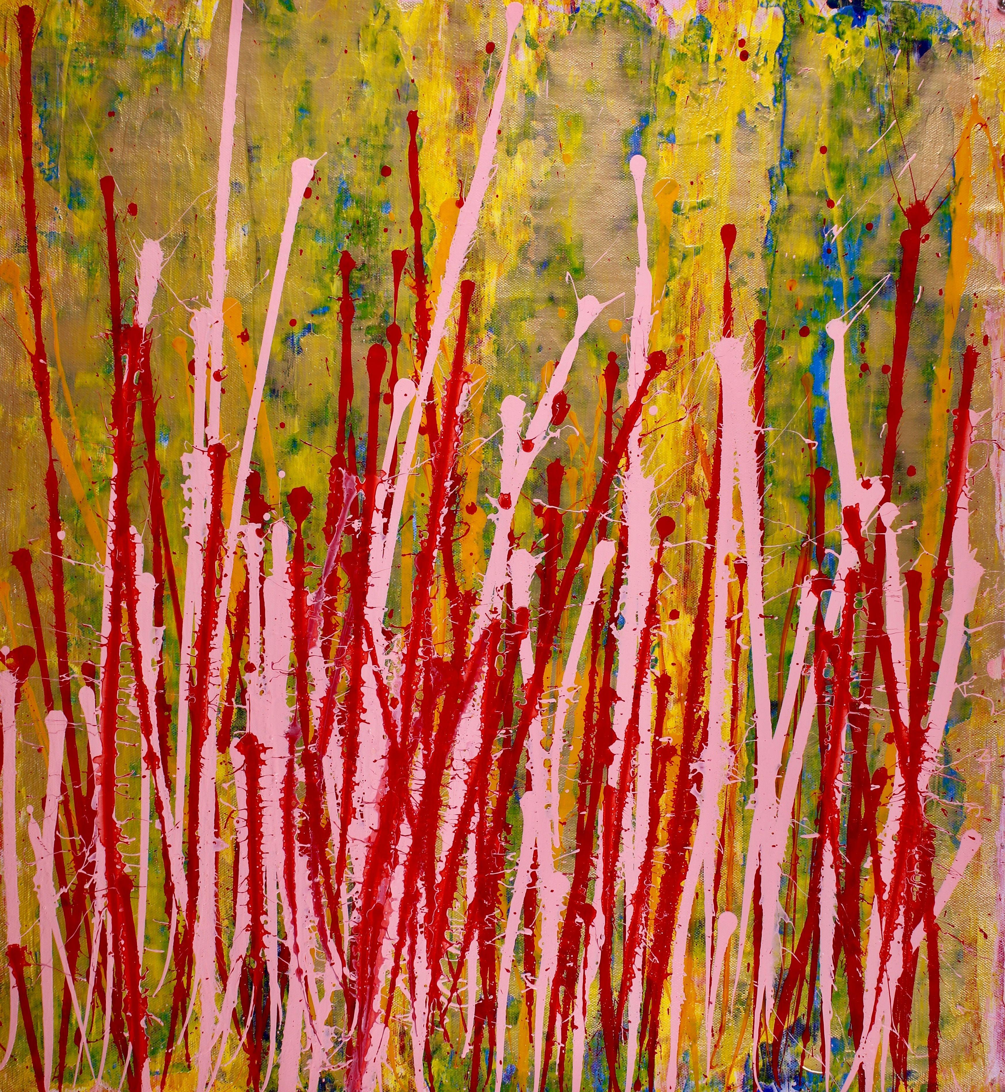 Abstract Painting di Nestor Toro - Sunny Drizzles 3, Pittura, Acrilico su tela