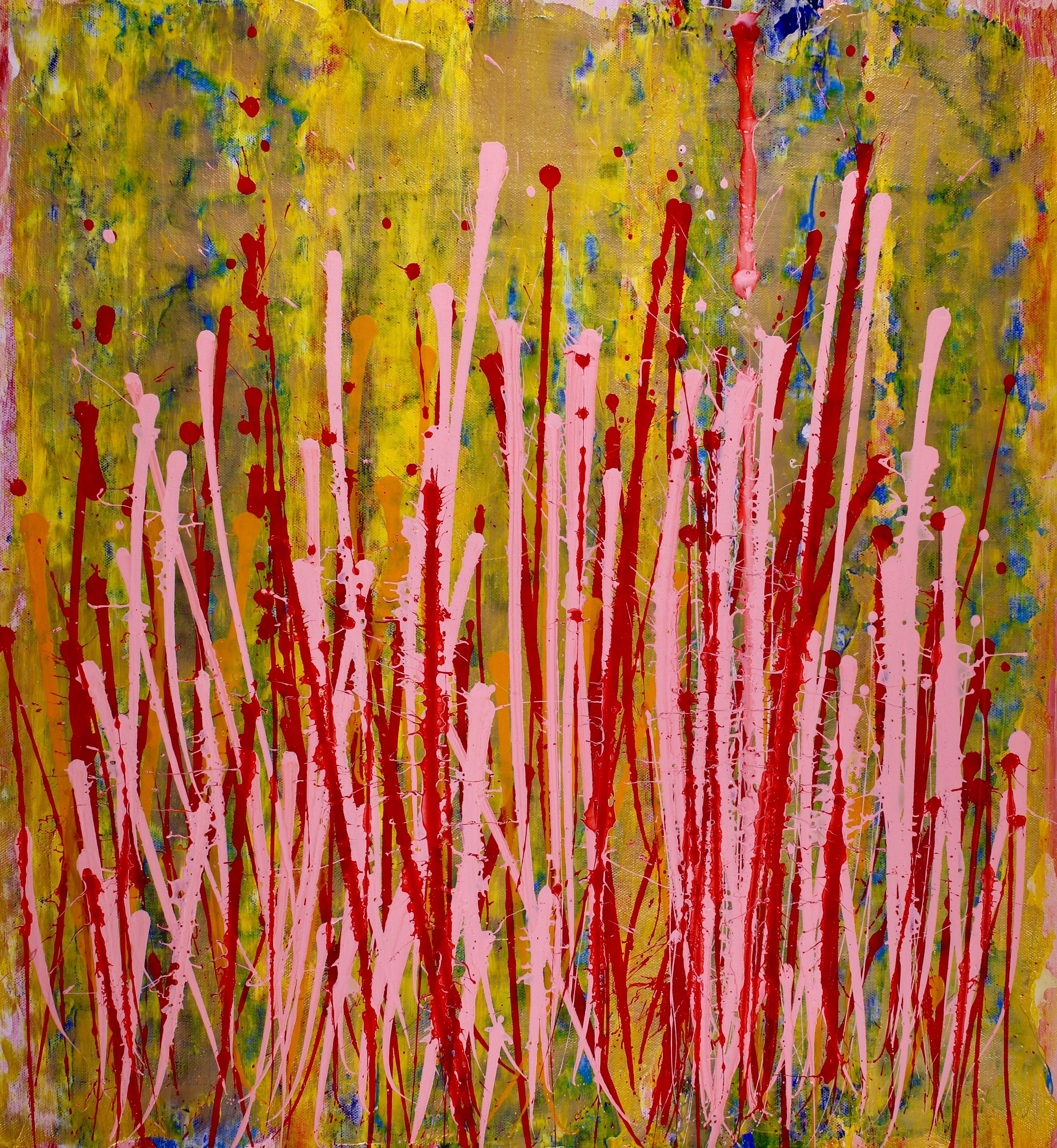 Abstract Painting di Nestor Toro - Sunny Drizzles 4, Pittura, Acrilico su tela