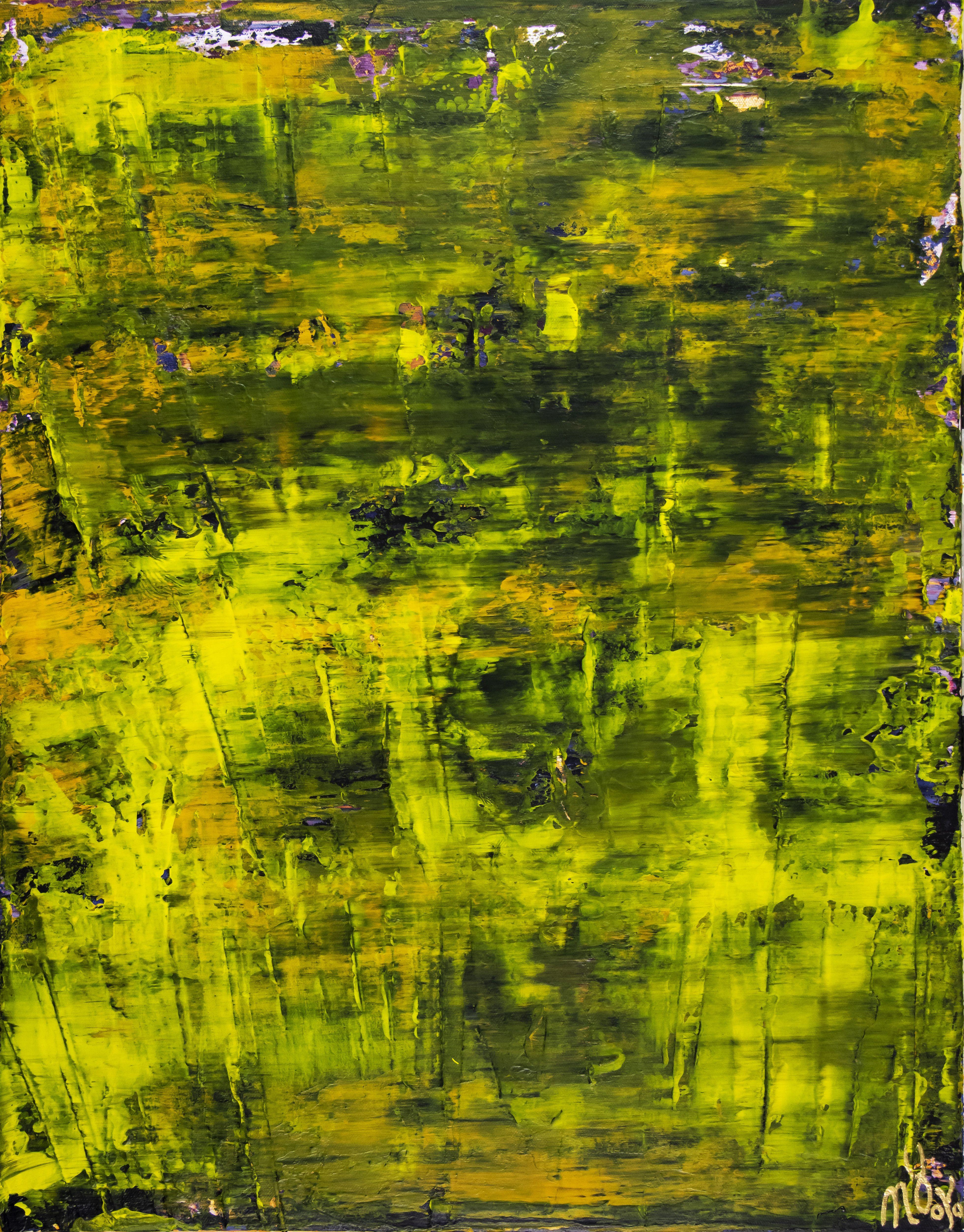 Nestor Toro Abstract Painting - Sunny forest canopy, Painting, Acrylic on Canvas
