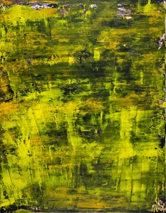 Canopée de la forêt ensoleillée, peinture, acrylique sur toile