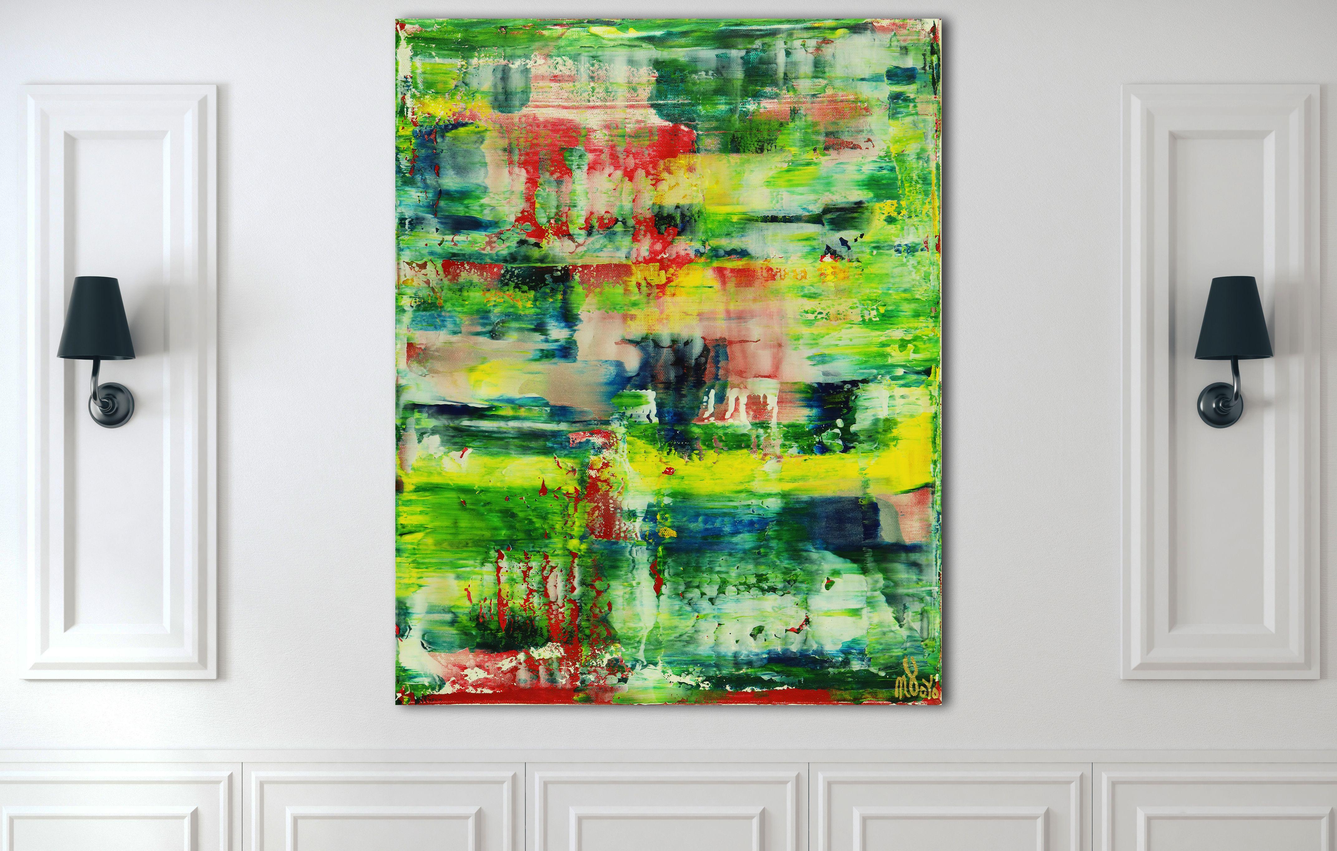 Panorama mattutino 1, Pittura, Acrilico su tela - Abstract Painting Verde di Nestor Toro