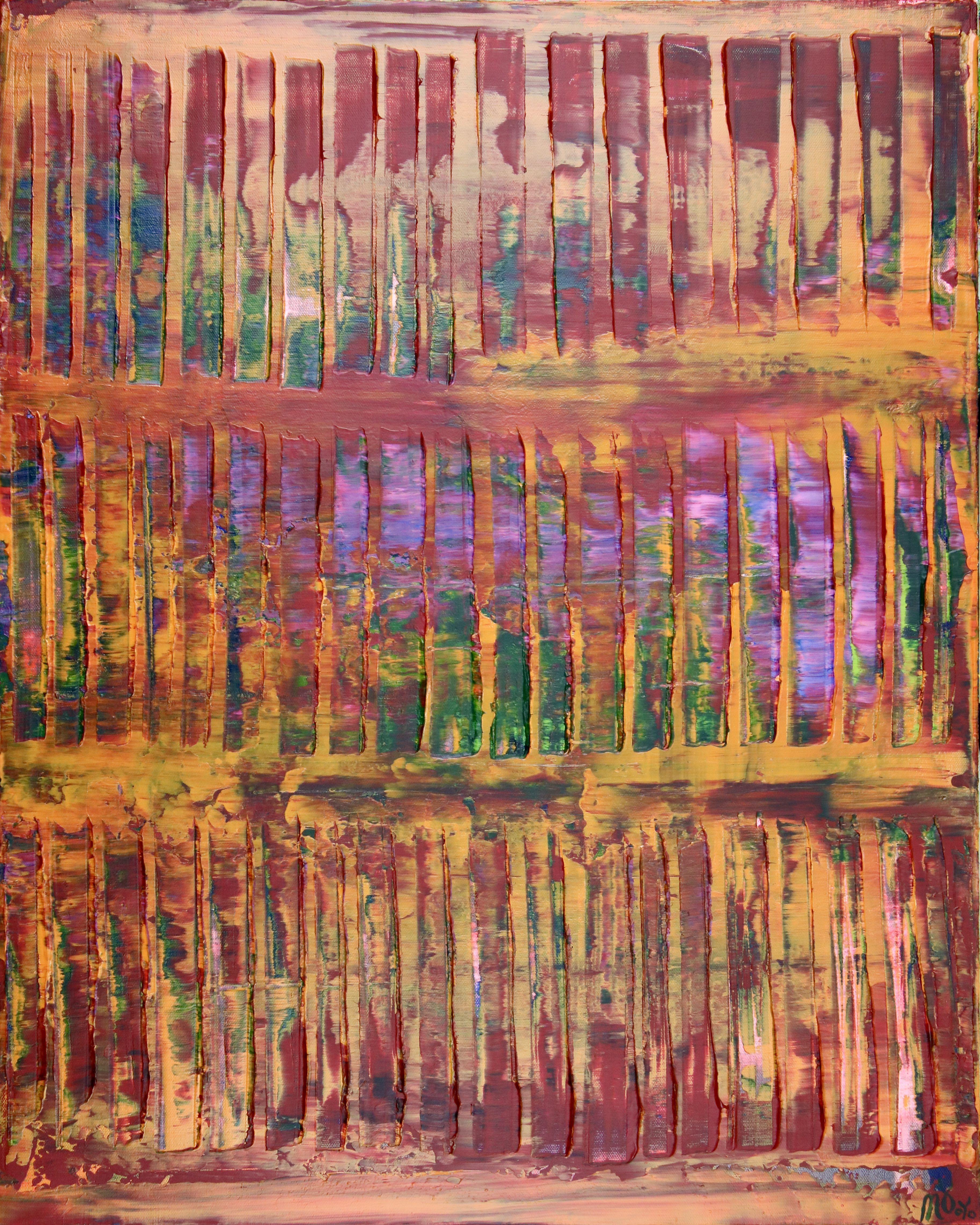 Nestor Toro Abstract Painting - Sunset intrusions (Orange Sky) 2, Painting, Acrylic on Canvas