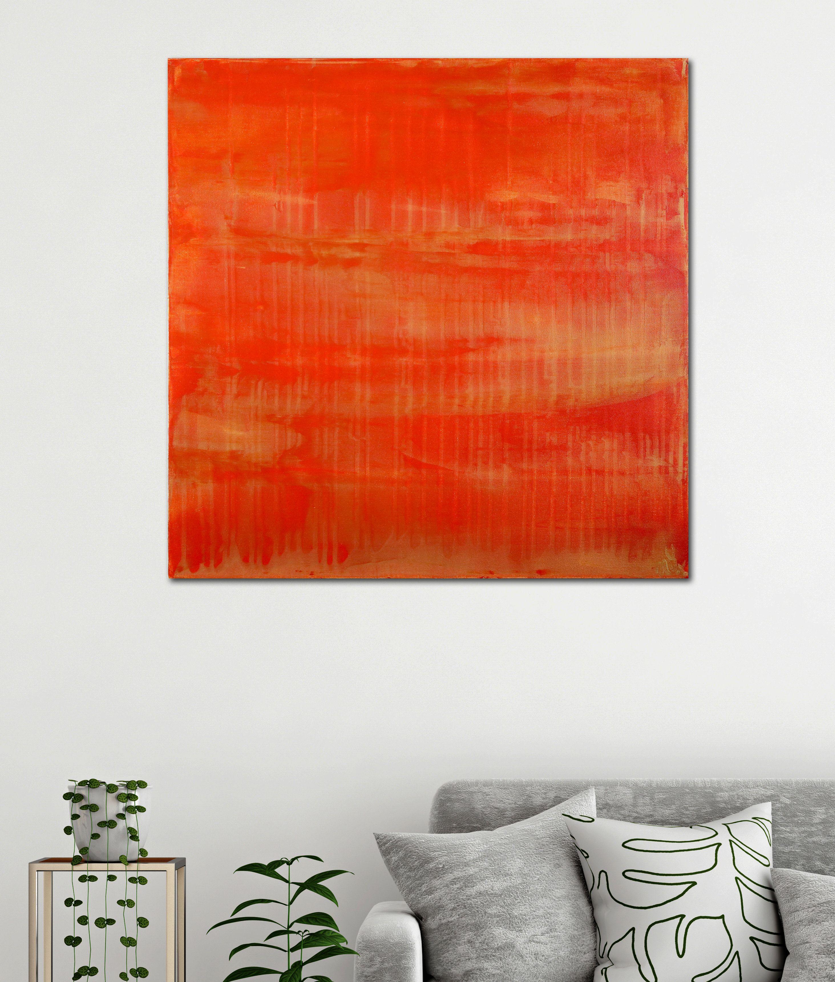 Sunset paradise 5 (Metallic Orange Spectra), Gemälde, Acryl auf Leinwand im Angebot 1