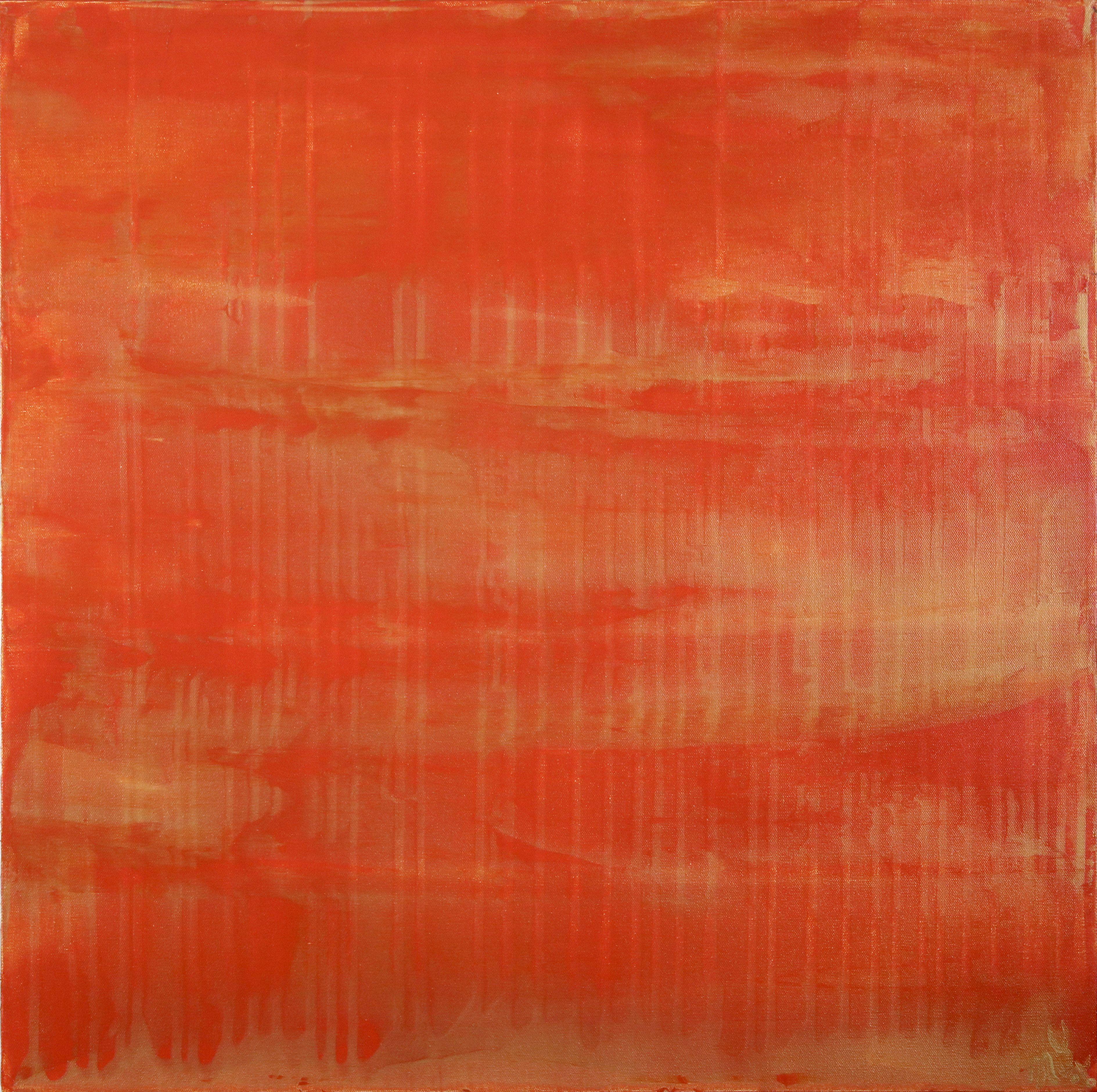 Nestor Toro Abstract Painting – Sunset paradise 5 (Metallic Orange Spectra), Gemälde, Acryl auf Leinwand