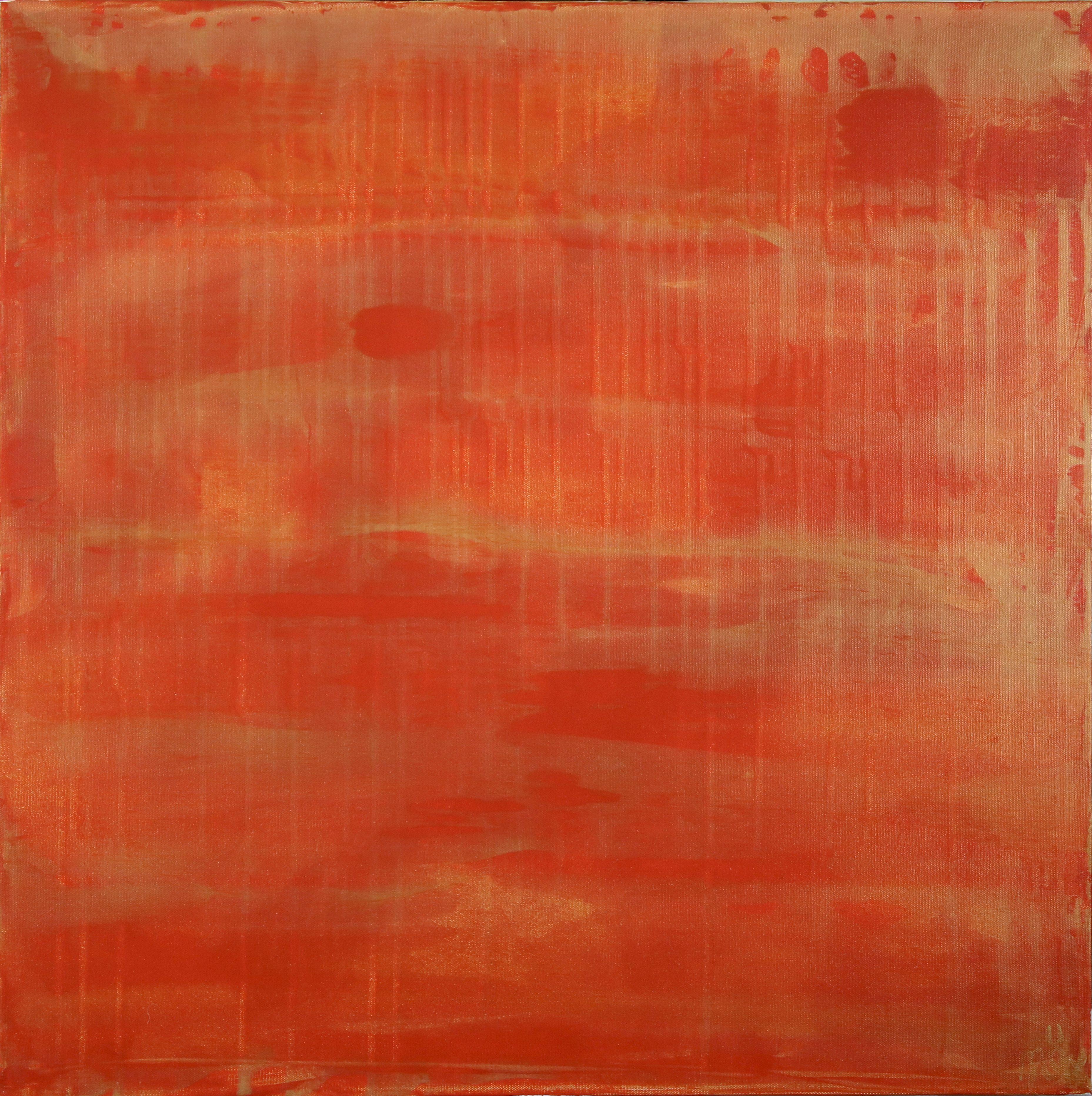 Nestor Toro Abstract Painting - Sunset paradise 6 (Metallic Orange Spectra), Painting, Acrylic on Canvas