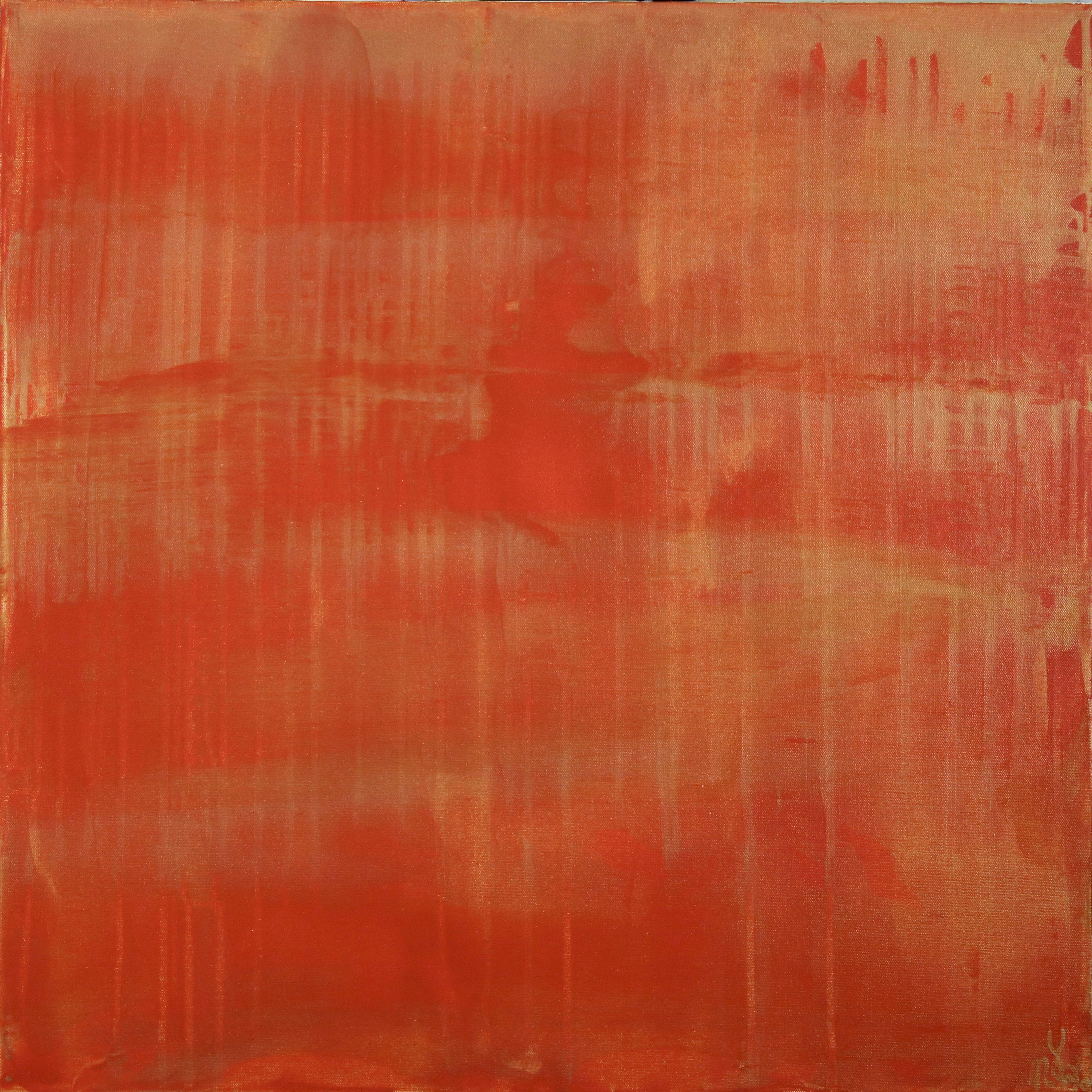 Nestor Toro Abstract Painting - Sunset paradise 7 (Metallic Orange Spectra), Painting, Acrylic on Canvas
