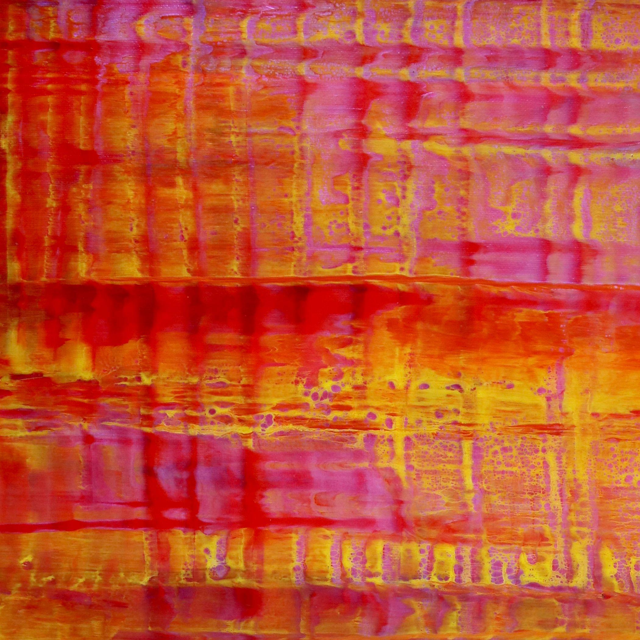 Alba al tramonto (Luminosità del sole), Pittura, Acrilico su tela - Abstract Painting Marrone di Nestor Toro