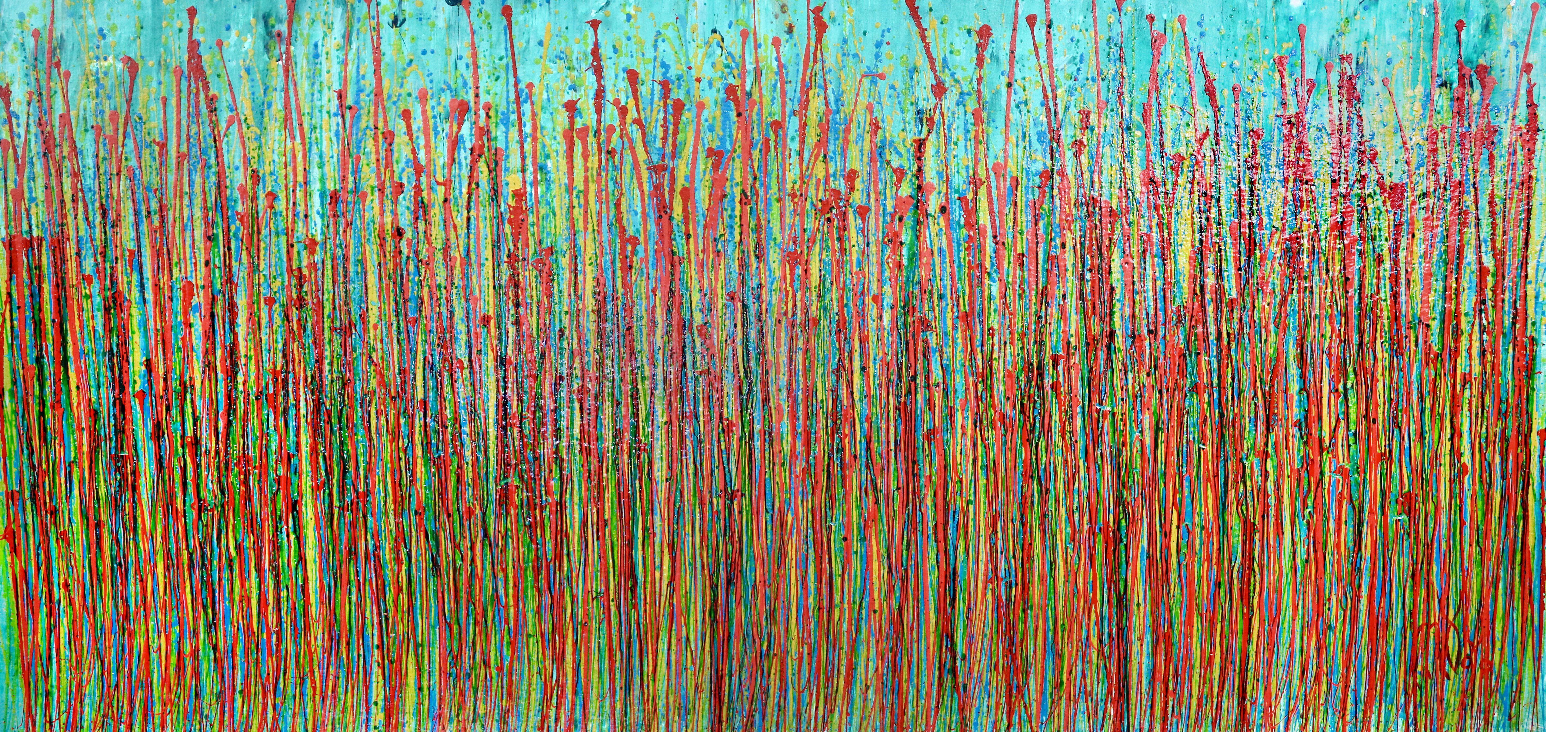 Nestor Toro Abstract Painting - Superstition Garden (A closer look), Painting, Acrylic on Canvas