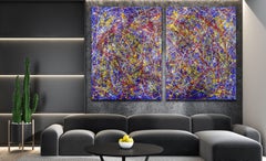 Aggrovigliato nel blu, Pittura, Acrilico su tela