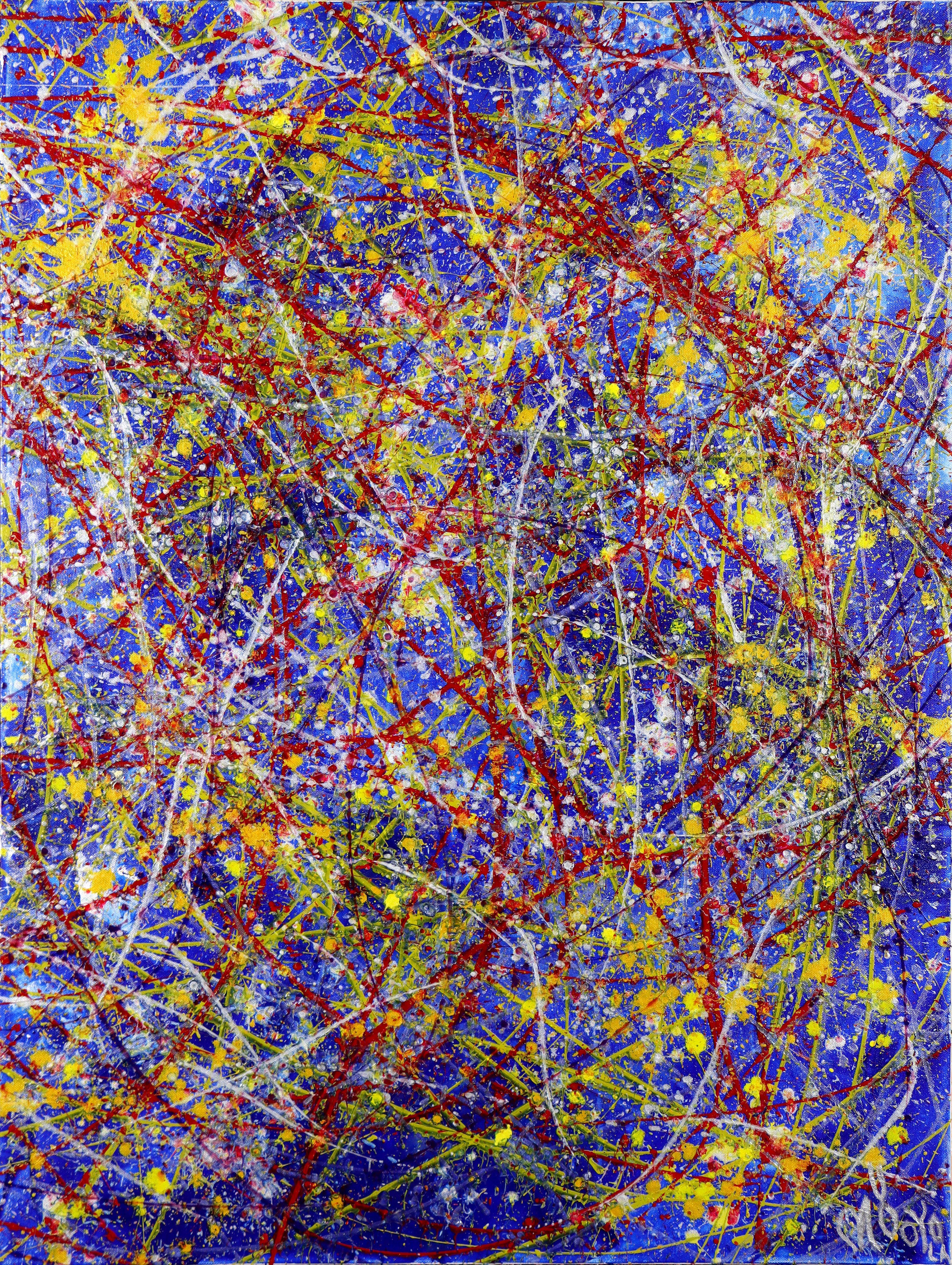 Tangled up in bleu, peinture, acrylique sur toile en vente 1