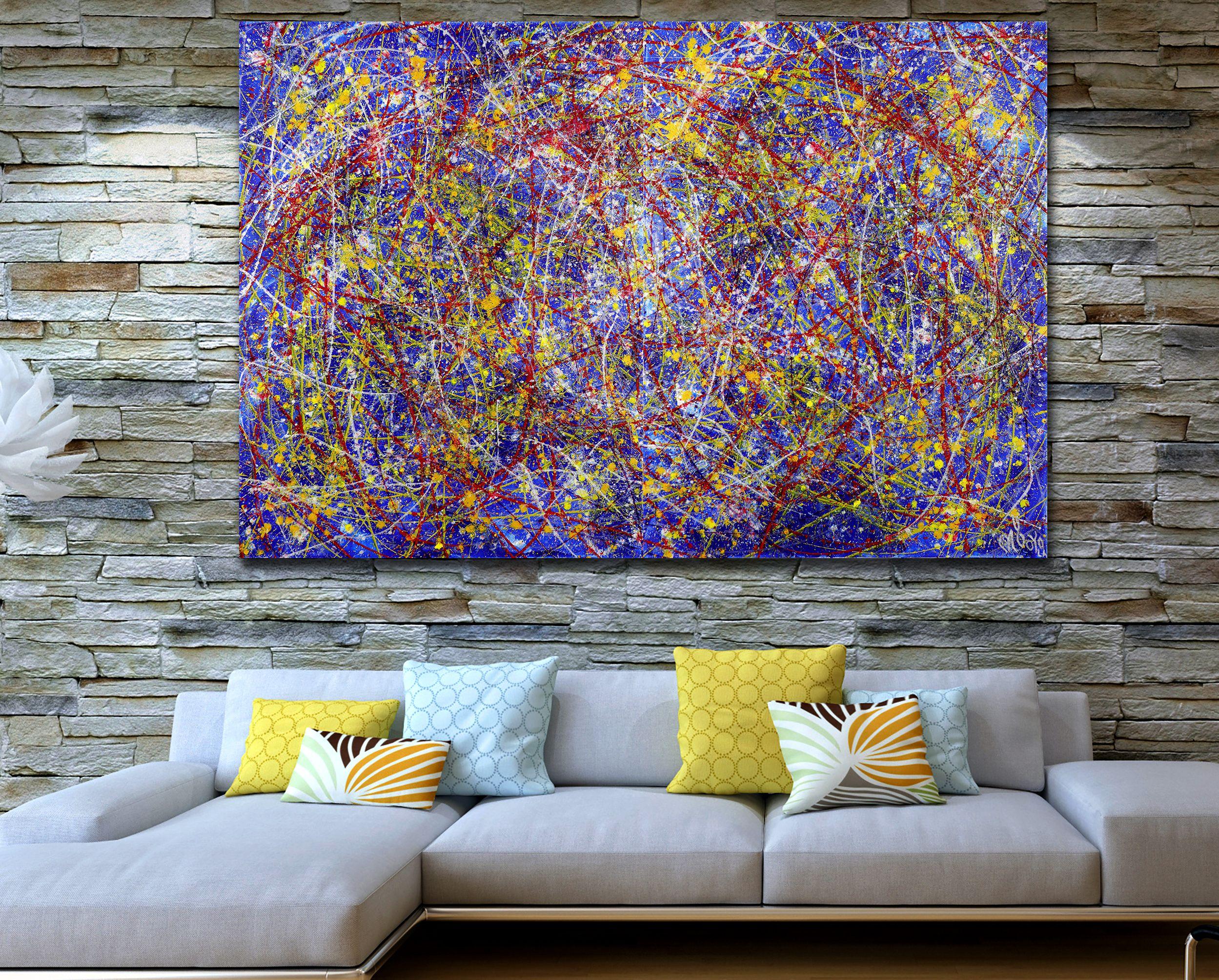 Tangled up in bleu, peinture, acrylique sur toile en vente 2