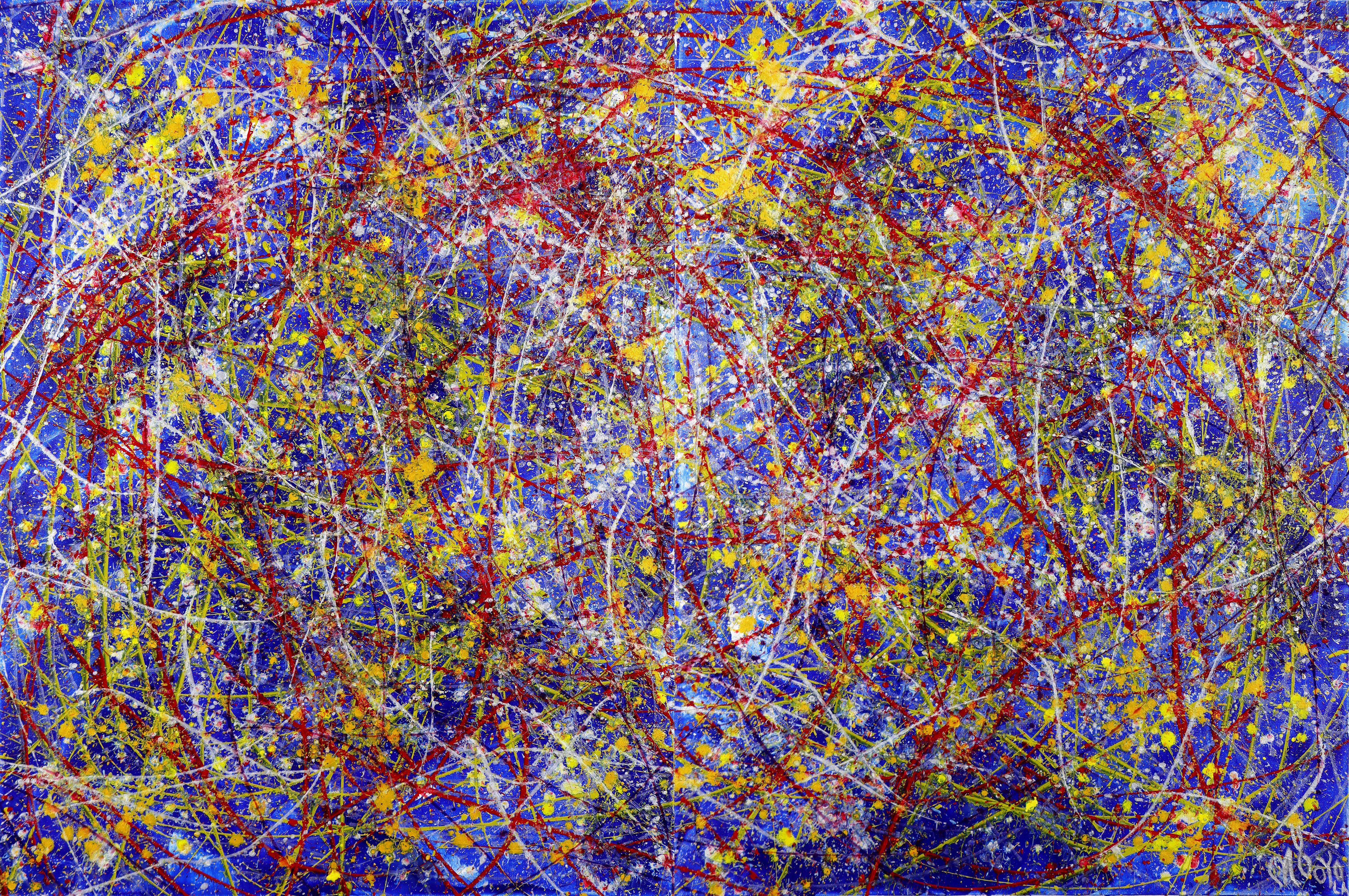Tangled up in bleu, peinture, acrylique sur toile - Painting de Nestor Toro
