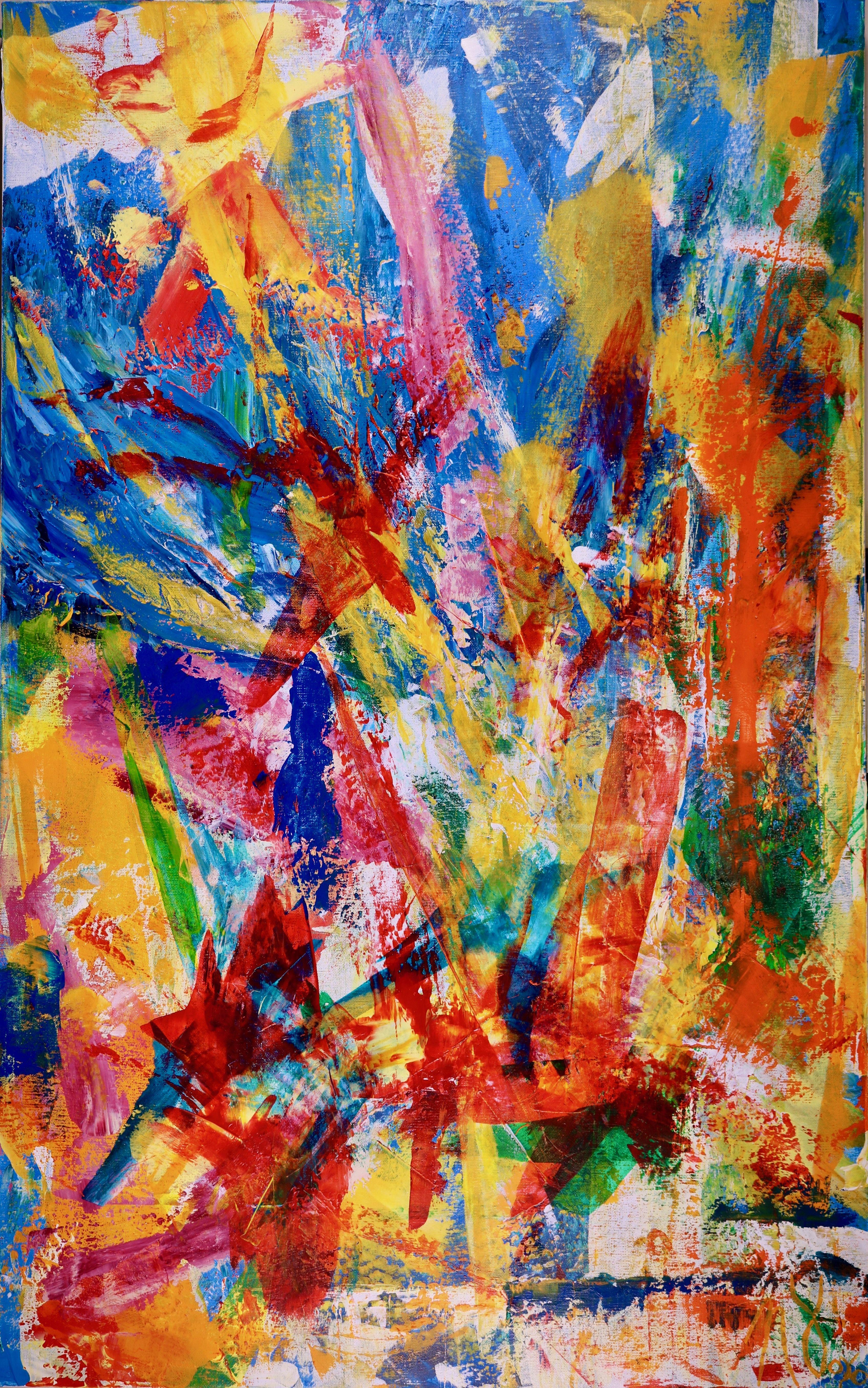 Nestor Toro Abstract Painting - The best party so far!, Painting, Acrylic on Canvas