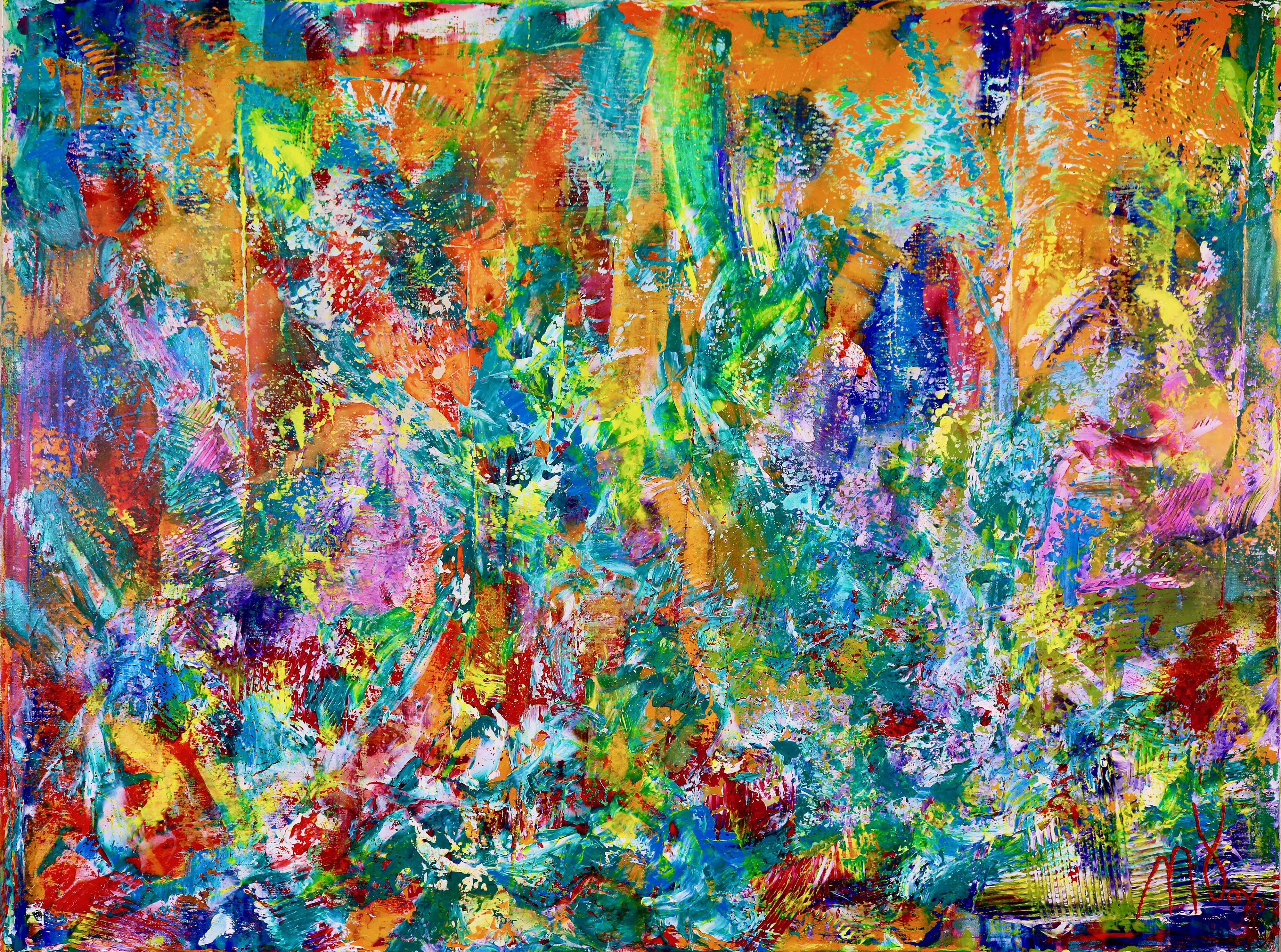 Nestor Toro Abstract Painting - THE REBEL RETREAT-DREAMY ABSTRACT - DEEP EDGE READ, Painting, Acrylic on Canvas