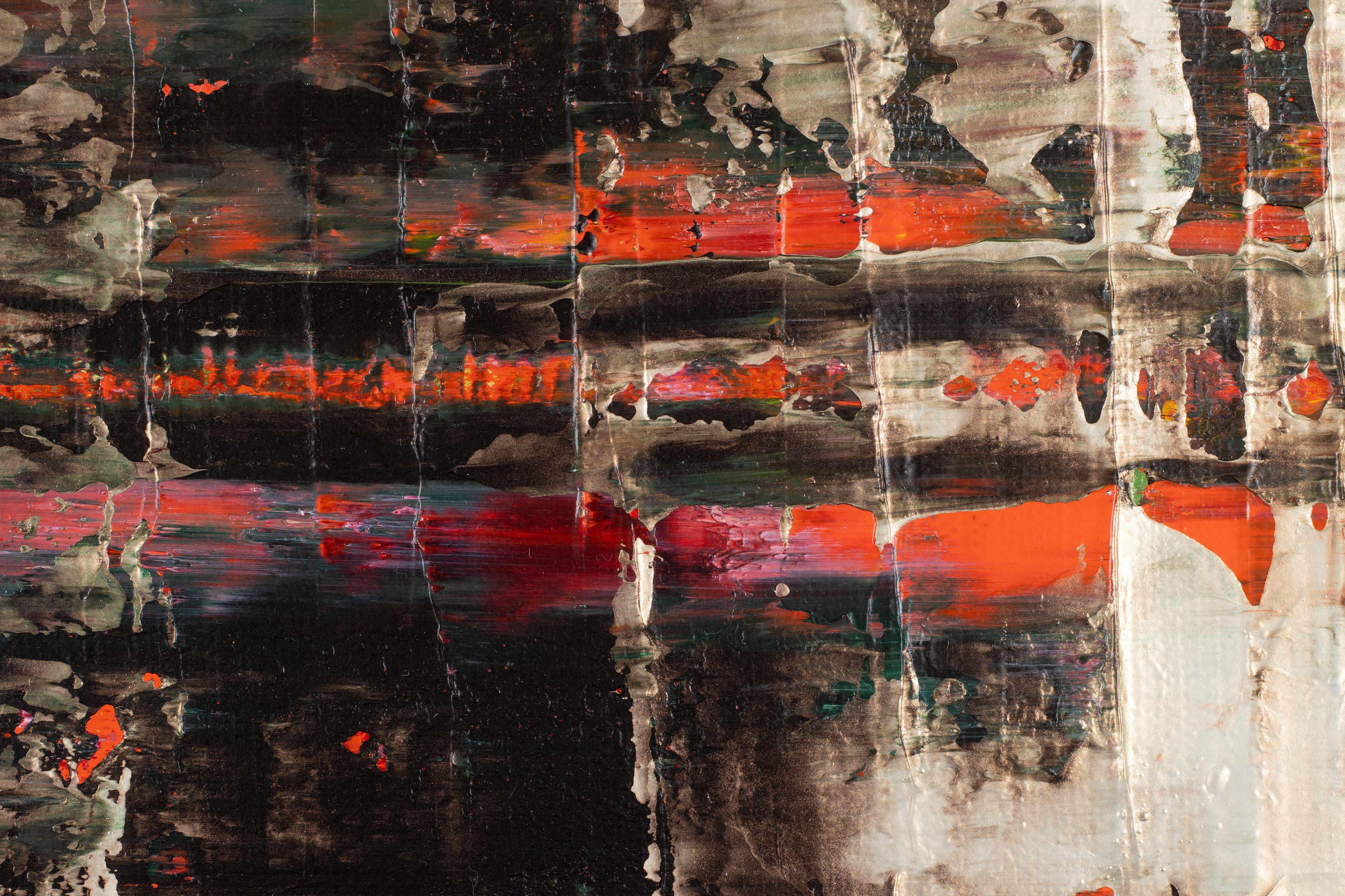 El cielo del verano, Pintura, Acrílico sobre lienzo - Abstract Painting Marrón de Nestor Toro
